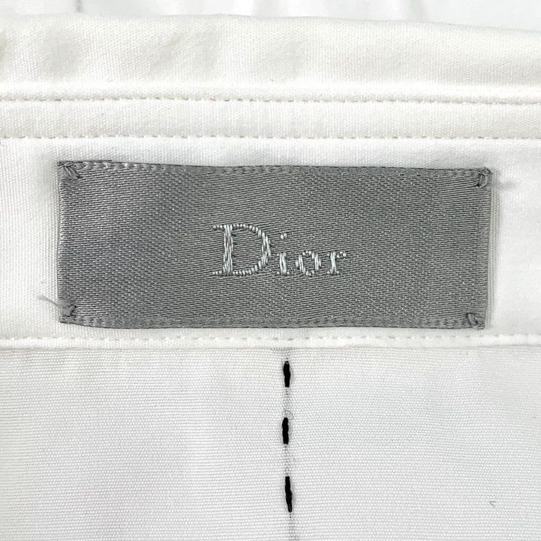 Dior Dior Size 39 White stitching cotton lapel long-sleeved shi Size US XXS / EU 40 - 5 Thumbnail