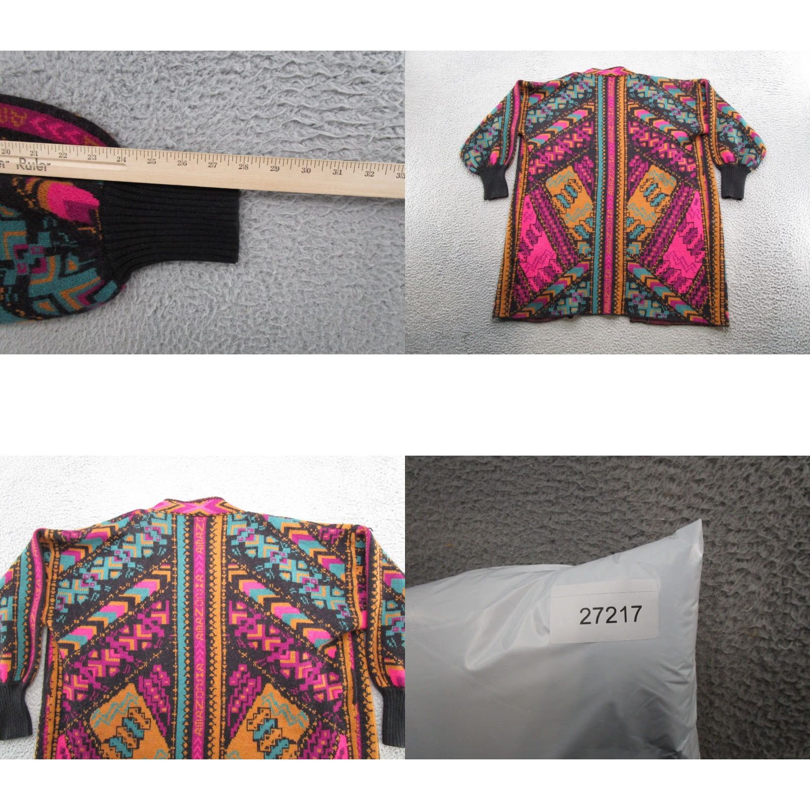 Anthropologie Farm Anthropology Cardigan XL Multicolor Aztec Southwestern Navajo Open Front Read Women Size XL / US 12-14 / IT 48-50 - 8 Thumbnail