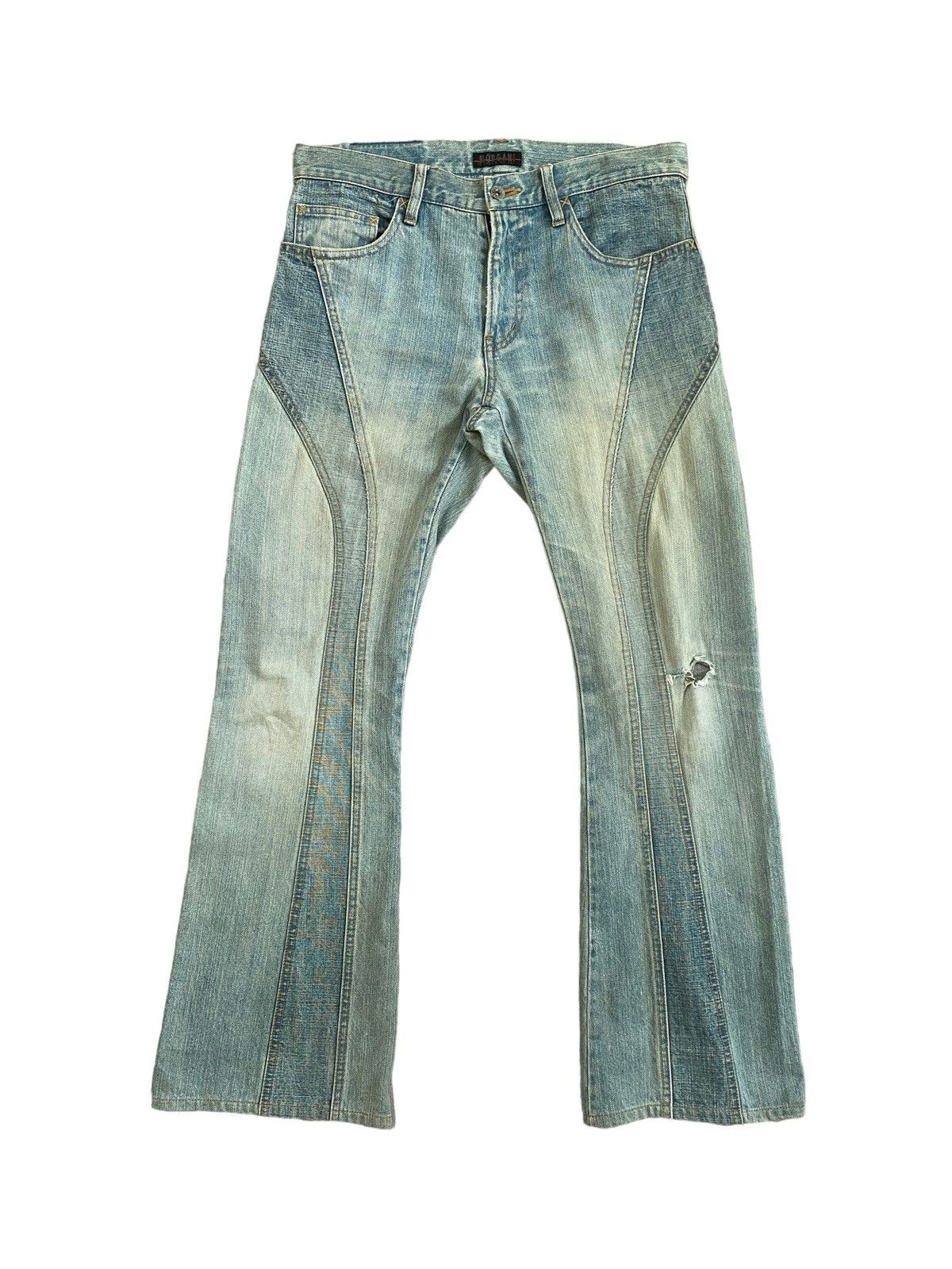 image of Flared Morgan Homme Recontructed Bootcut Denim in Blue, Men's (Size 31)