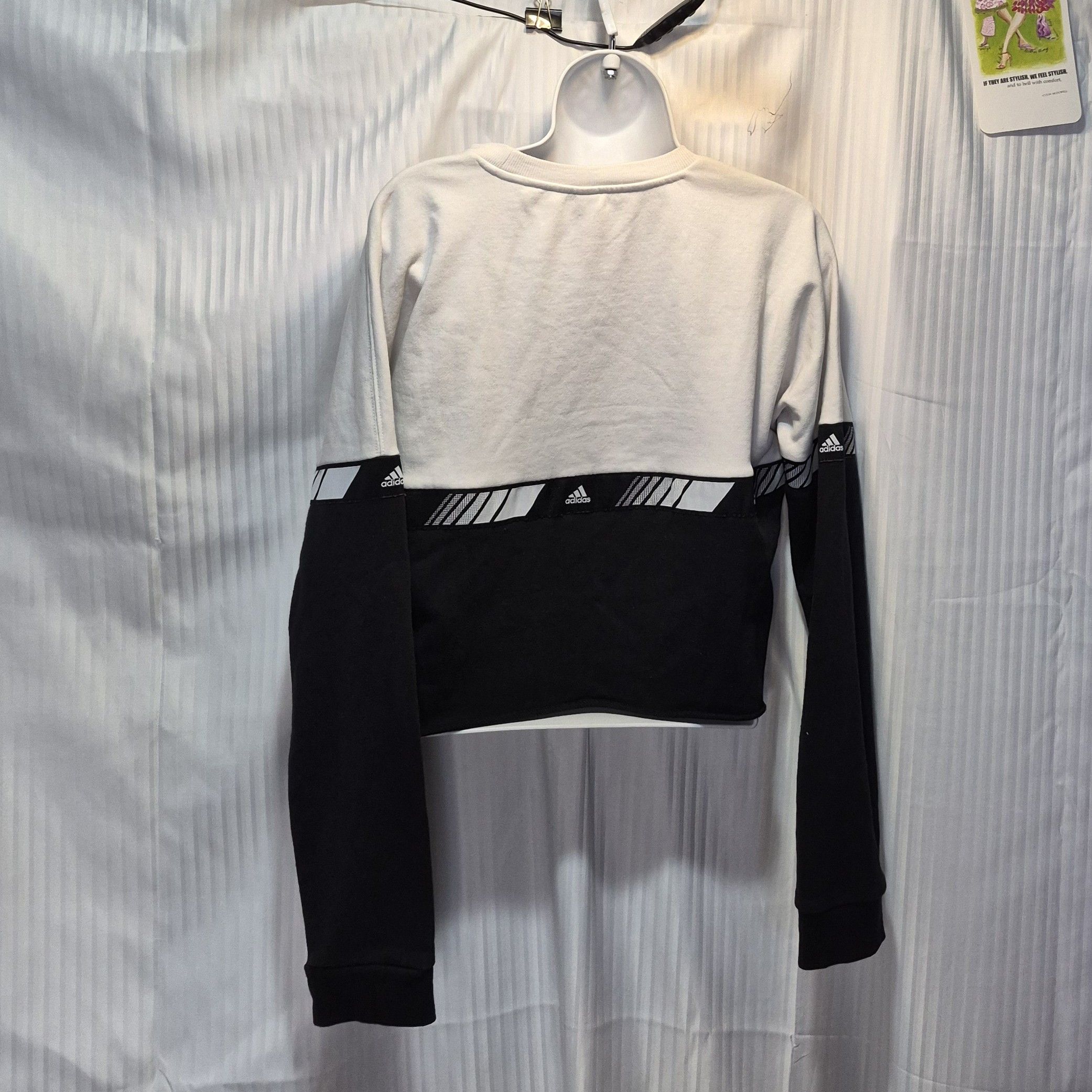 Adidas adidas XS Two-Tone Cropped Sweatshirt - Black & White Size XS / US 0-2 / IT 36-38 - 4 Thumbnail