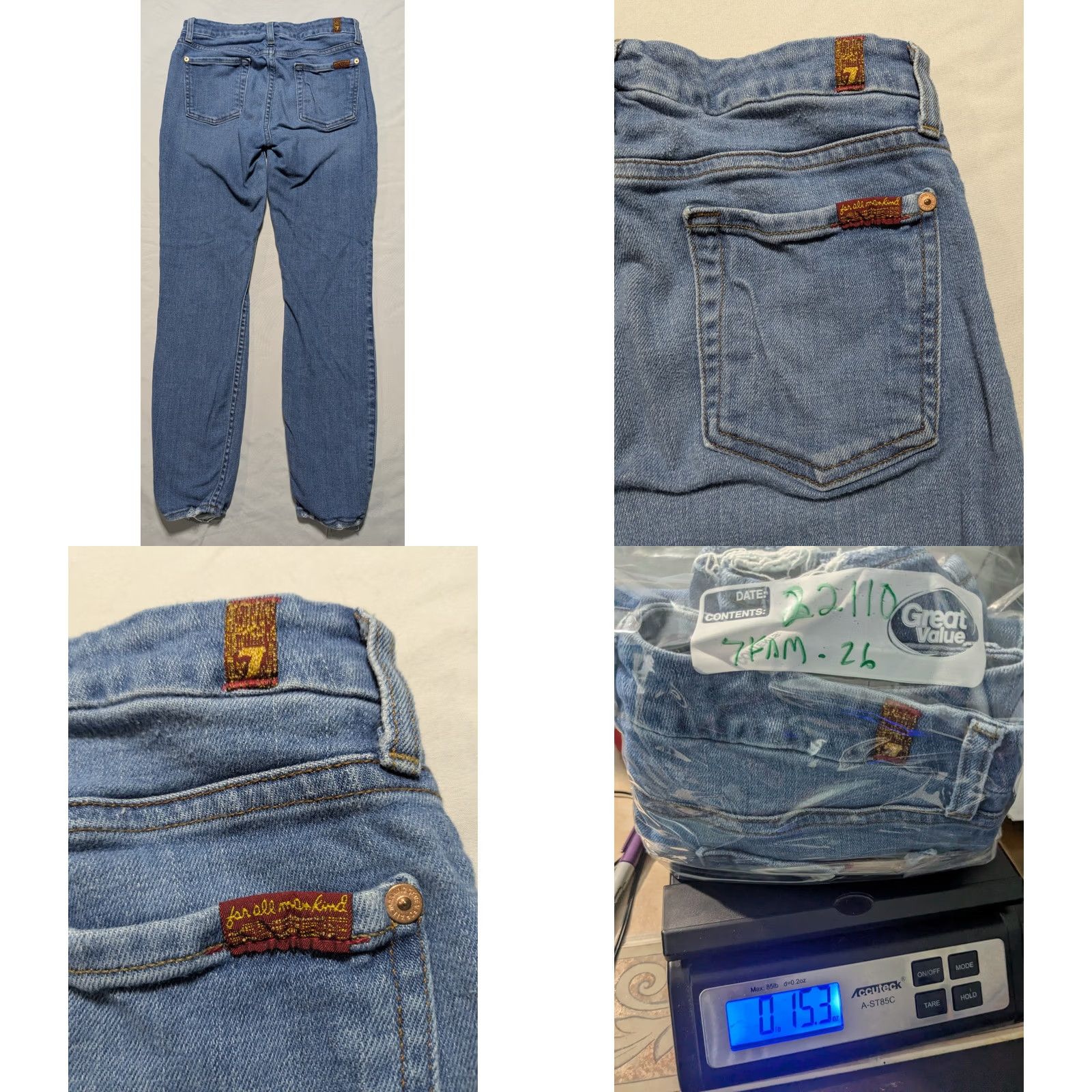 7 For All Mankind 7 For All Mankind The Ankle Skinny Jeans Women 26 Stretch Denim Blue MADE USA 27 in Waist 27 in Inseam Slim Fit Feminine Comfort Size 26" / US 2 / IT 38 - 10 Thumbnail