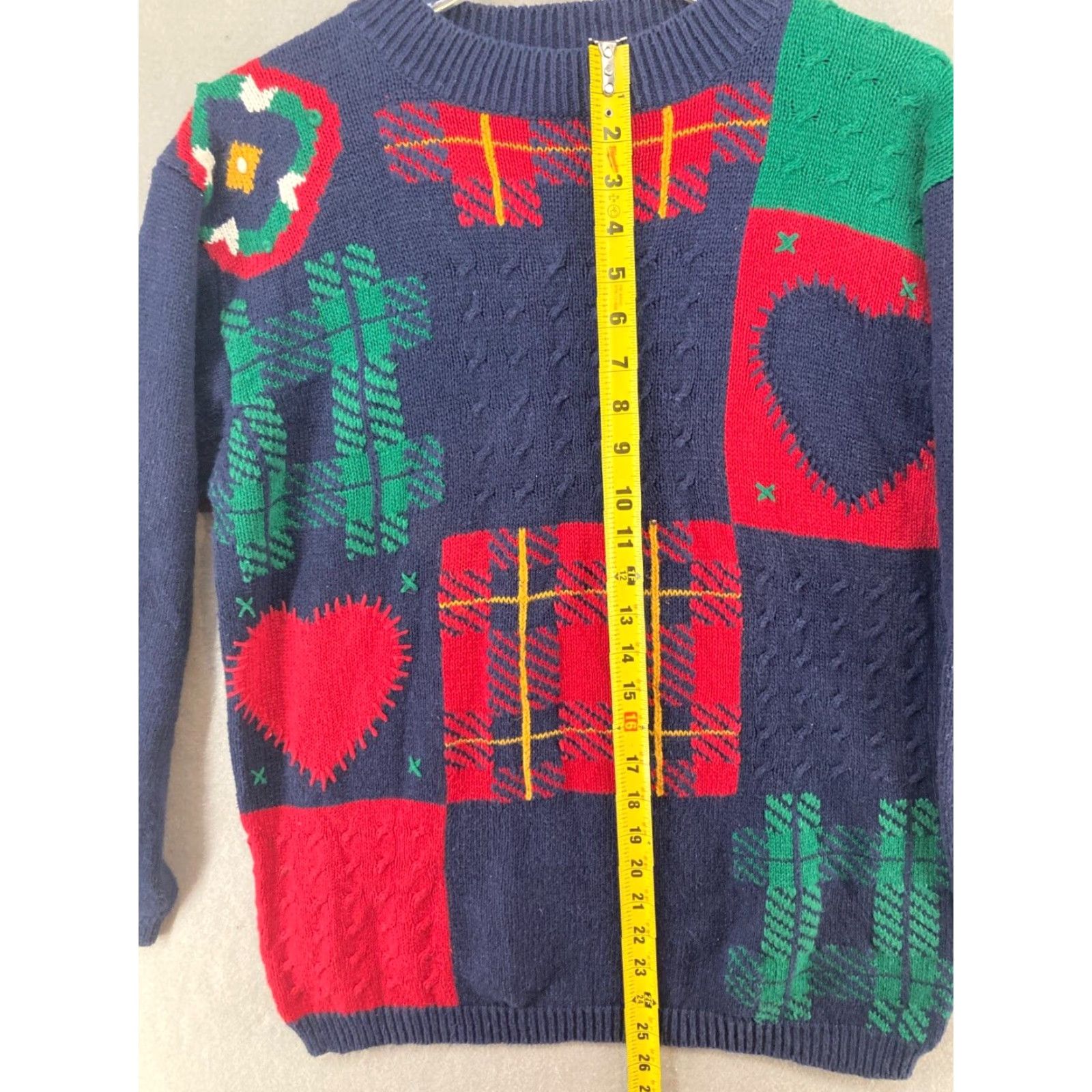 Jantzen Jantzen Sweater Womens Medium Blue Hand Embroidered Plaid Knit 90s Vintage Crew Neck Pullover Womens Size M / US 6-8 / IT 42-44 - 3 Thumbnail
