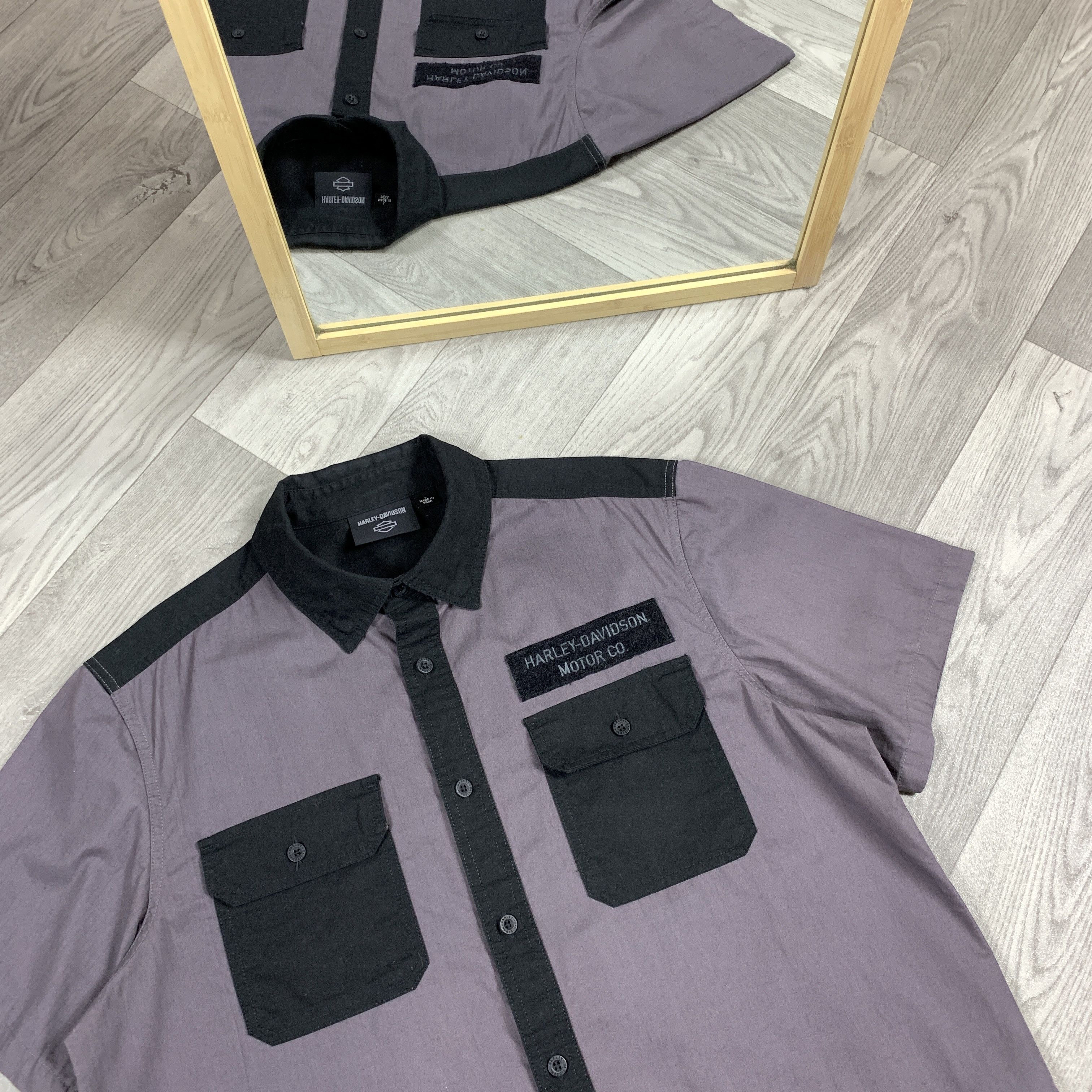 Harley Davidson Vintage Harley Davidson Graphic Button Up Shortsleeve Shirt Size US XL / EU 56 / 4 - 6 Thumbnail