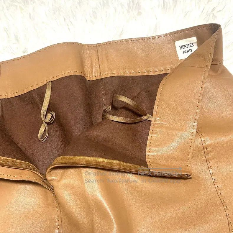 Hermes Hermes Leather Sheepskin Skirt Size 27" / US 4 / IT 40 - 6 Thumbnail