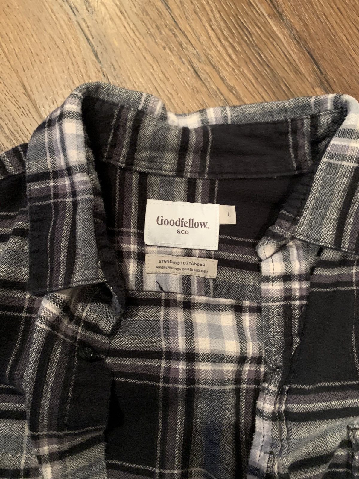 Other Black and White Plaid Shirt Size L / US 10 / IT 46 - 2 Thumbnail