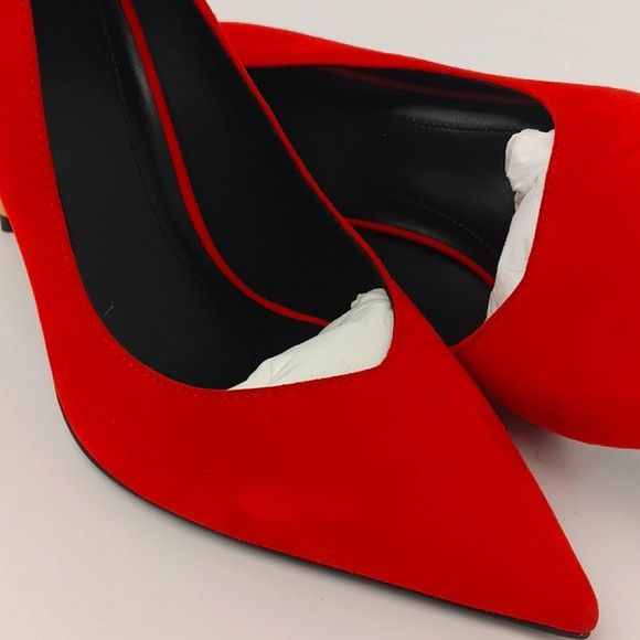 Balmain Balmain Women's Red Ruby Decollete Stiletto Heels - EU37/US7 Size US 7 / IT 37 - 7 Thumbnail