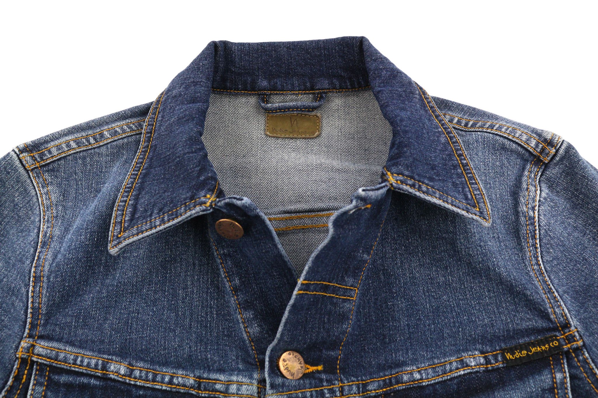 Nudie Jeans PERRY XS Excellent Blue Washed Logo Denim Jacket 81956 Size US XS / EU 42 / 0 - 4 Thumbnail