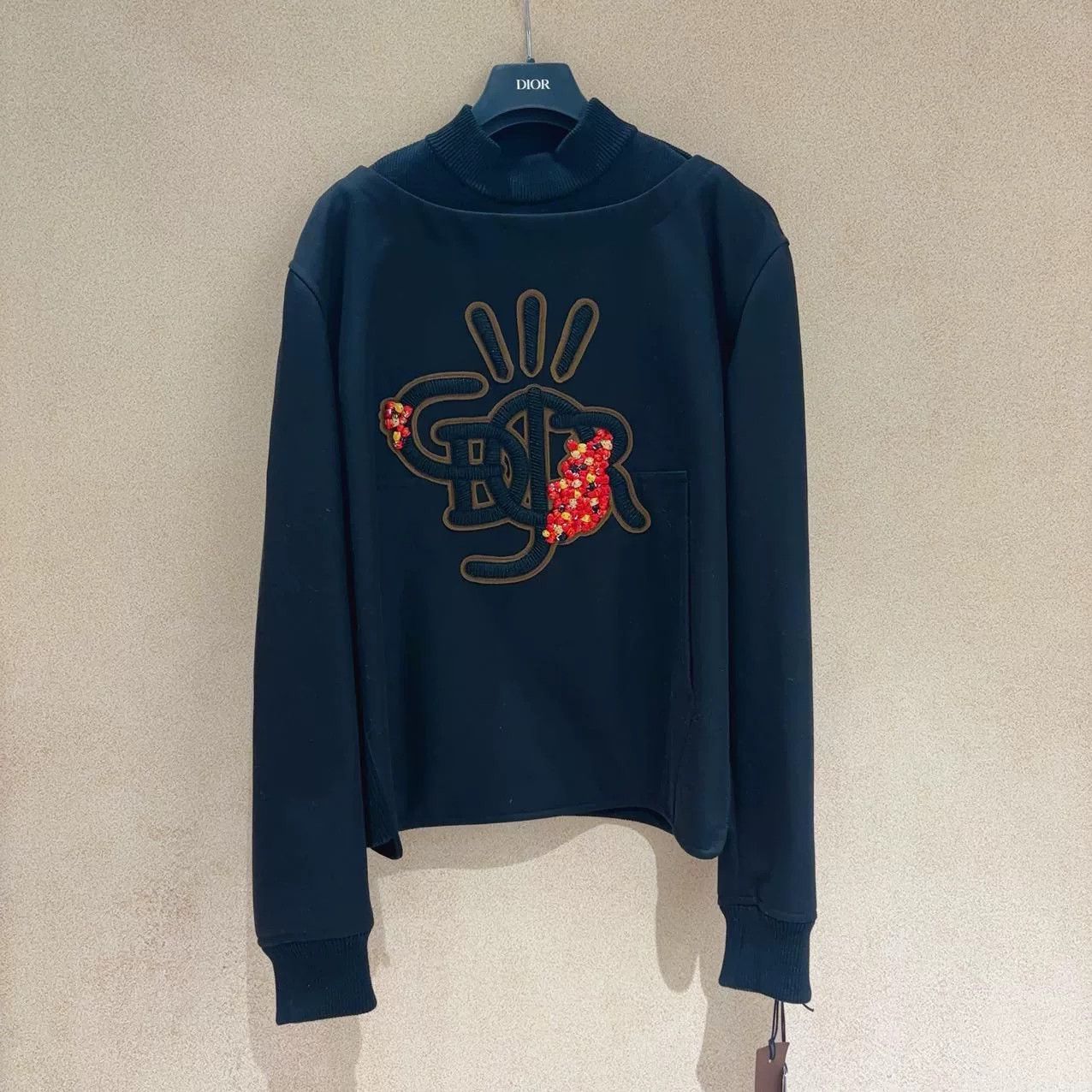 Dior dior x travis scott black embroidered sweatshirt Size US L / EU 52-54 / 3 - 1 Thumbnail