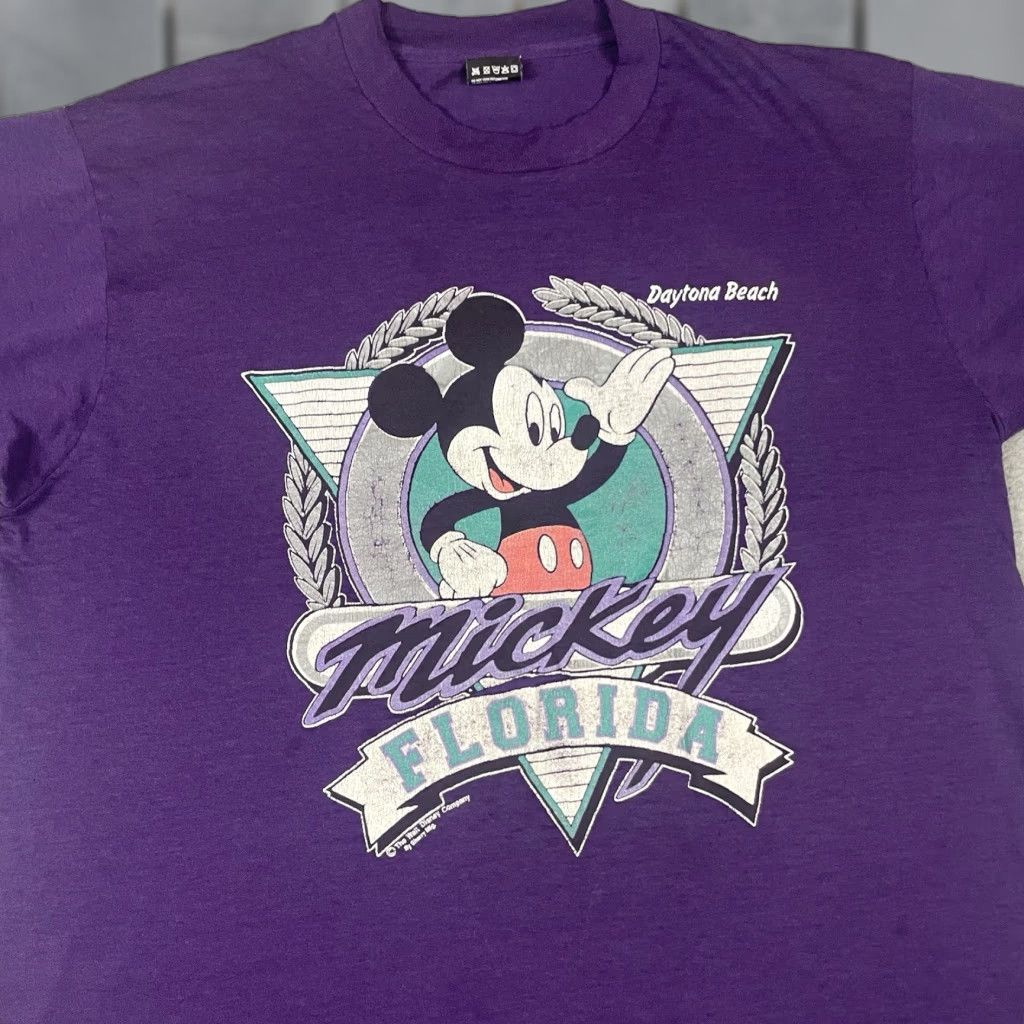 Fruit Of The Loom VINTAGE Disney T Shirt Mens XL Purple Mickey Mouse 90s Florida USA Daytona Grunge Retro Halloween Theme Disney, Mickey & Friends Logo Size US XL / EU 56 / 4 - 1 Thumbnail