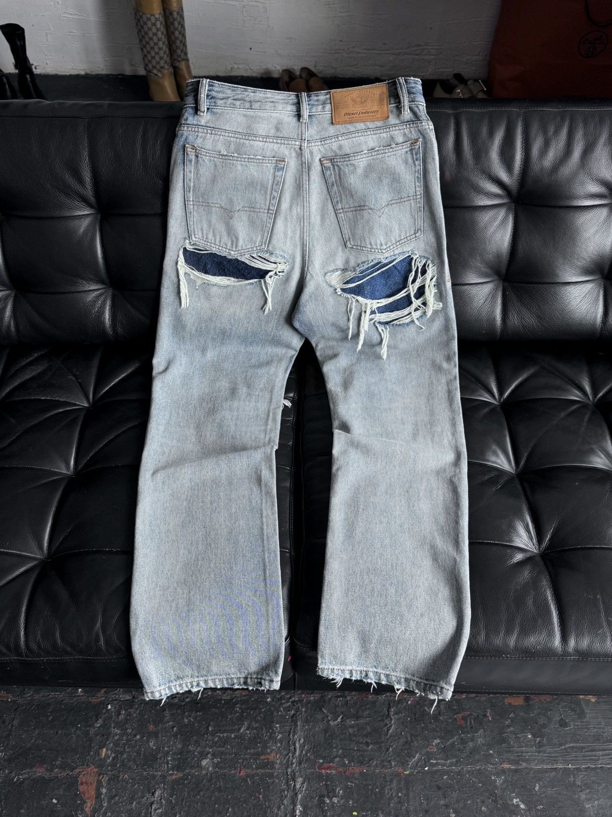 Diesel DIESEL D-Rekiv-Z Washed Distressed Jeans Ripped Denim 09C90 Size US 30 / EU 46 - 22 Thumbnail