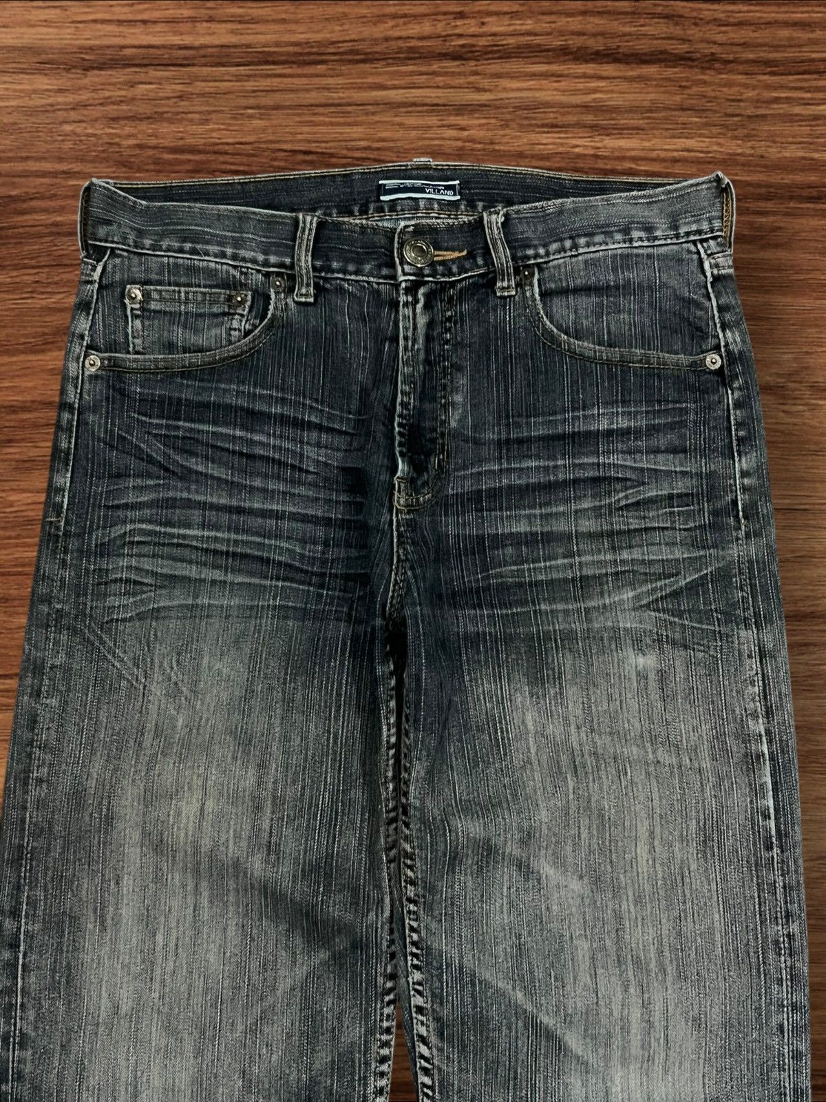 Japanese Brand ⚡️Distressed⚡️Vintage Japanese Brand Villand Dark Blue Jeans Size US 30 / EU 46 - 4 Thumbnail