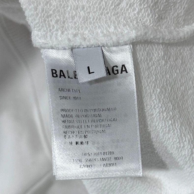 Balenciaga Balenciaga Back logo white hoodie Size US L / EU 52-54 / 3 - 6 Thumbnail