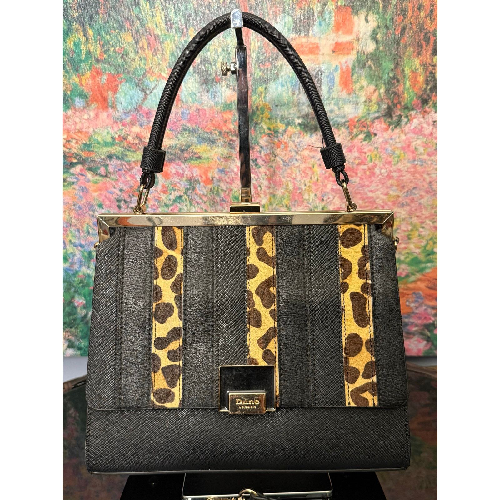 Dune London VGUC Dune London Black Faux Leather/Calf Hair Handbag Size ONE SIZE - 2 Thumbnail