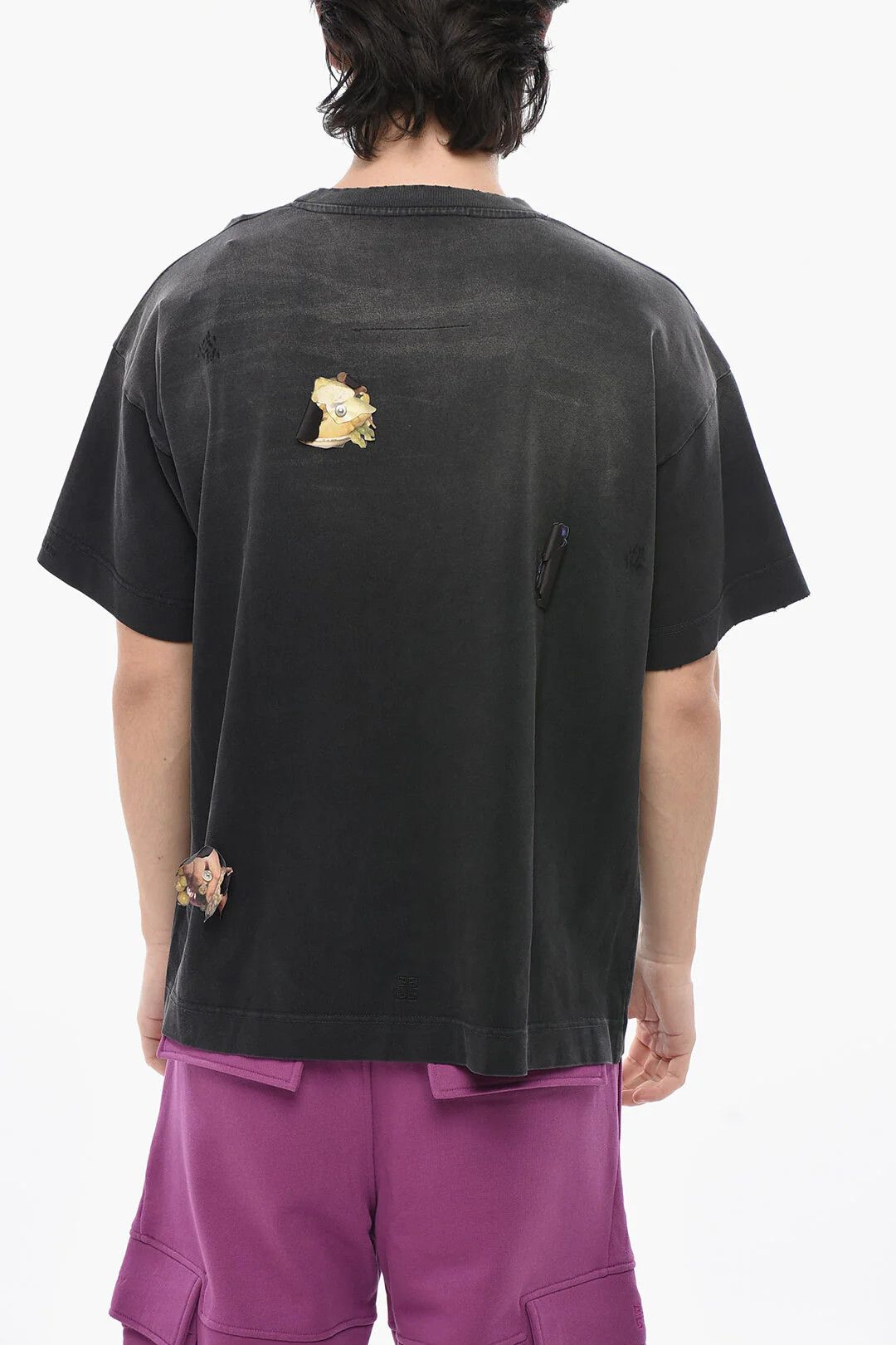 Givenchy og1mm0326 Washed-Effect Cotton Crewneck T-Shirt in Grey Size US L / EU 52-54 / 3 - 2 Thumbnail