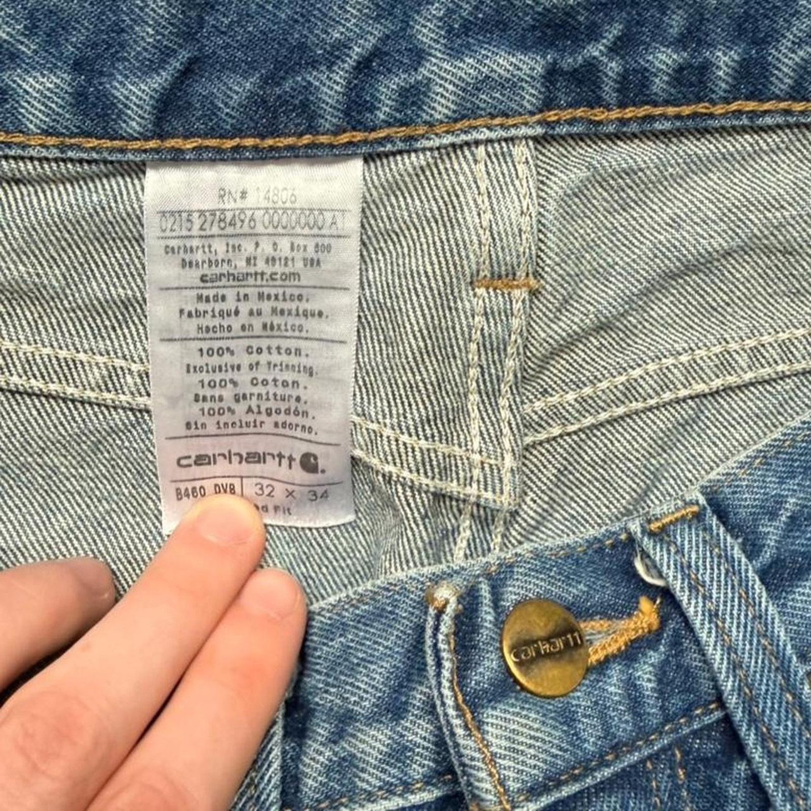 Carhartt Vintage Carhartt 90s B460 Relaxed Fit Jeans Blue Size US 32 / EU 48 - 6 Thumbnail