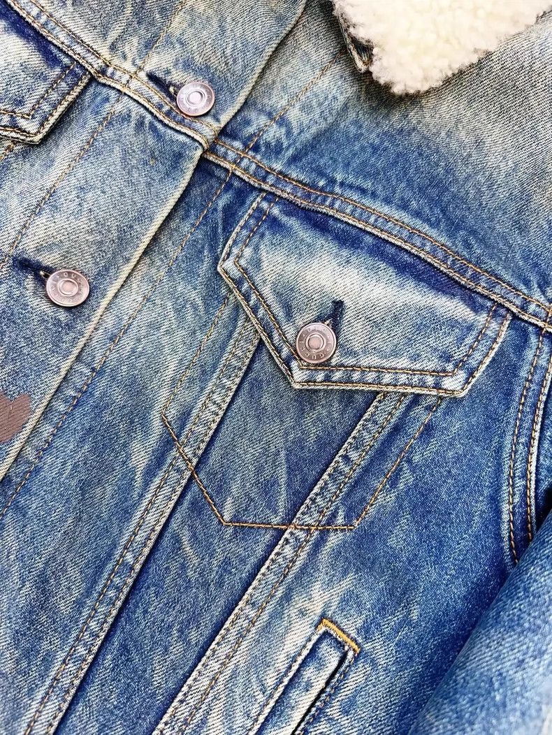Gucci Denim Jacket with Shearling Collar-2506