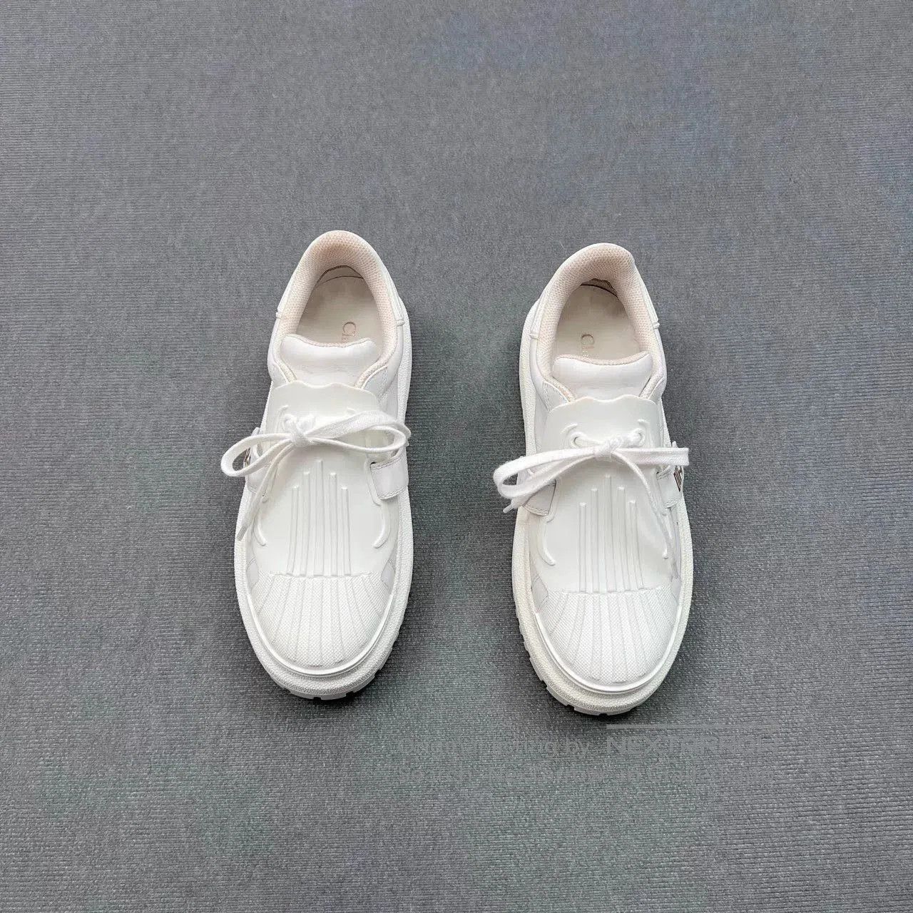 Dior DIOR ID White Low-Top Gold Logo Sneakers. Size US 6 / IT 36 - 2 Thumbnail
