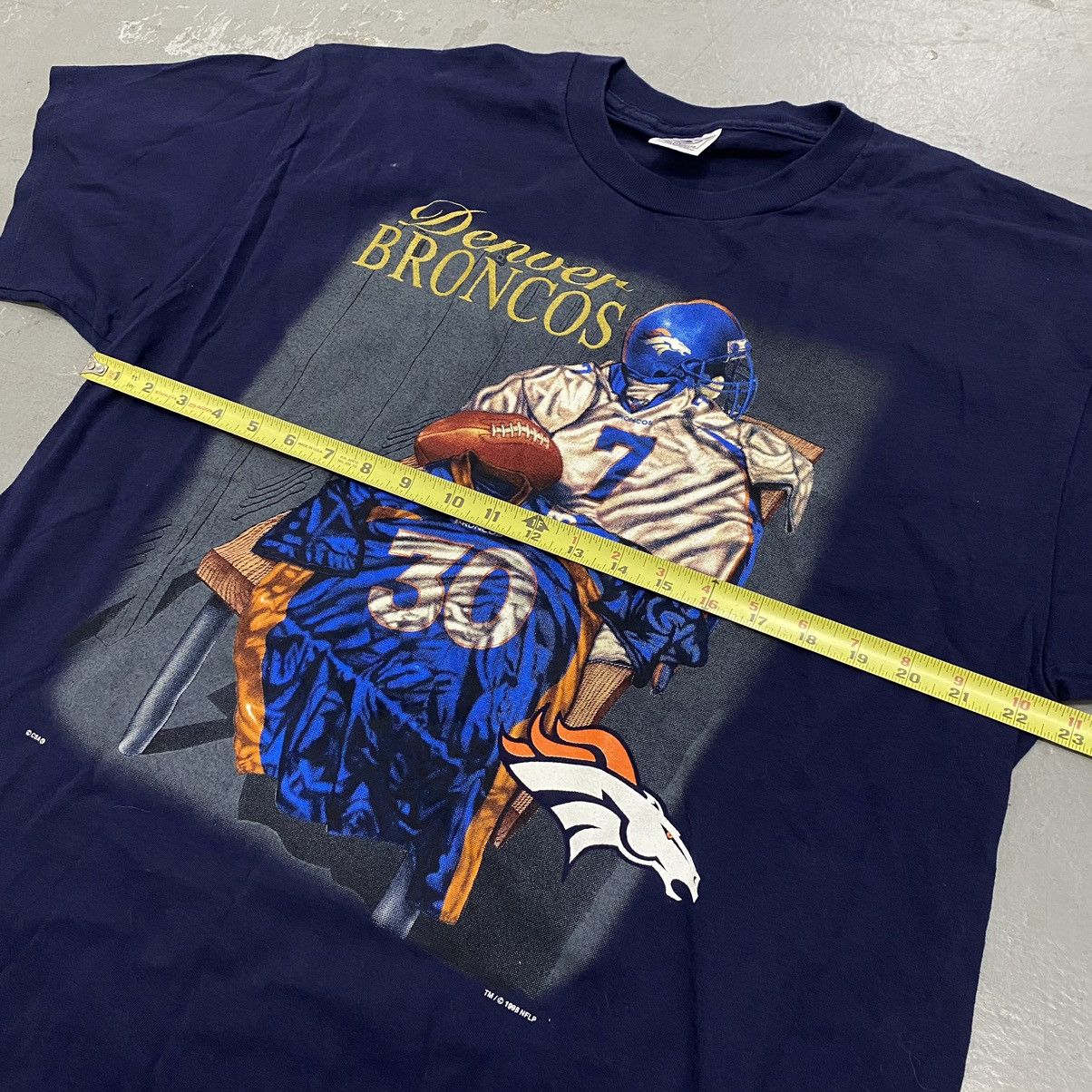 Band Tees × NFL × Vintage Vintage 90s Denver Broncos Big Print Tee Superbowl 1998 Size US XL / EU 56 / 4 - 2 Thumbnail