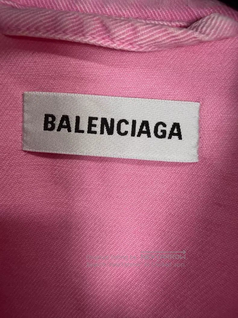 Balenciaga Balenciaga Pink embroidered letter denim jacket Size 4XL / US 24-26 - 3 Thumbnail