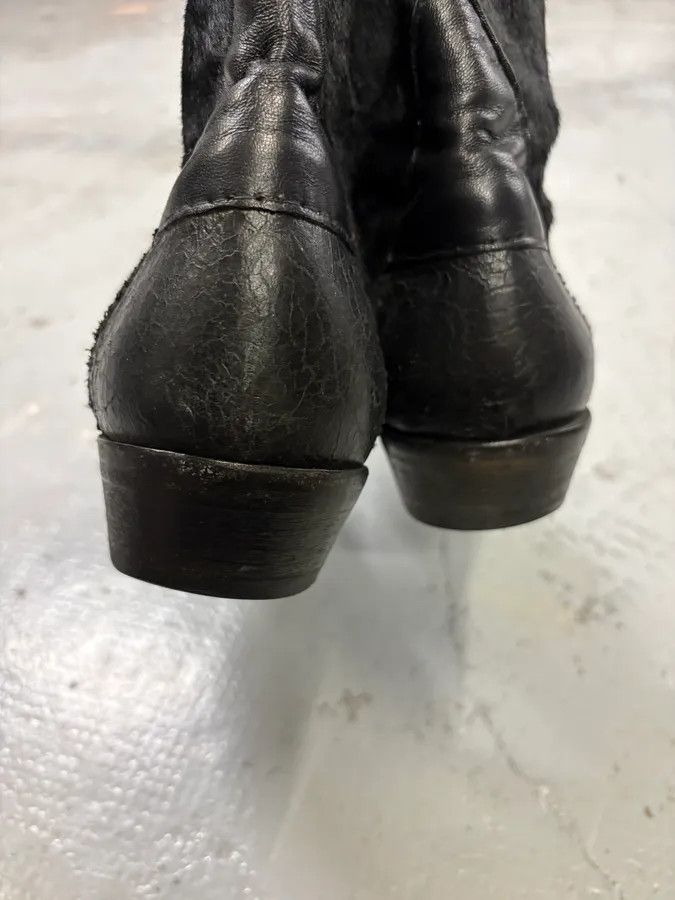 John Galliano John Galliano Black Pony Hair Leather Studded Cowboy Boots Size US 8 / EU 41 - 9 Thumbnail