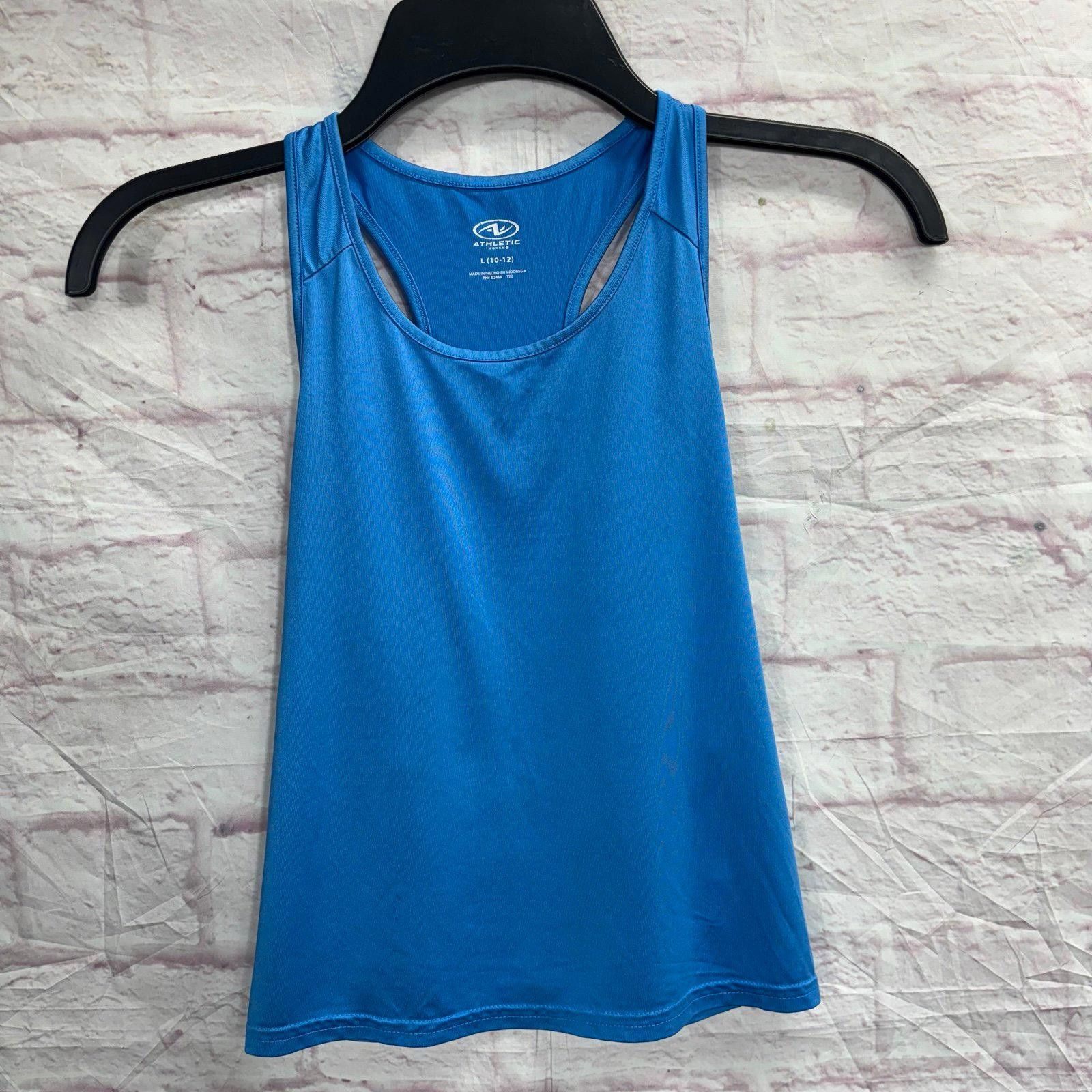 Athletic Works Athletic Works Girls Large (10/12) Blue Racerback Tank Top Size L / US 10 / IT 46 - 1 Thumbnail
