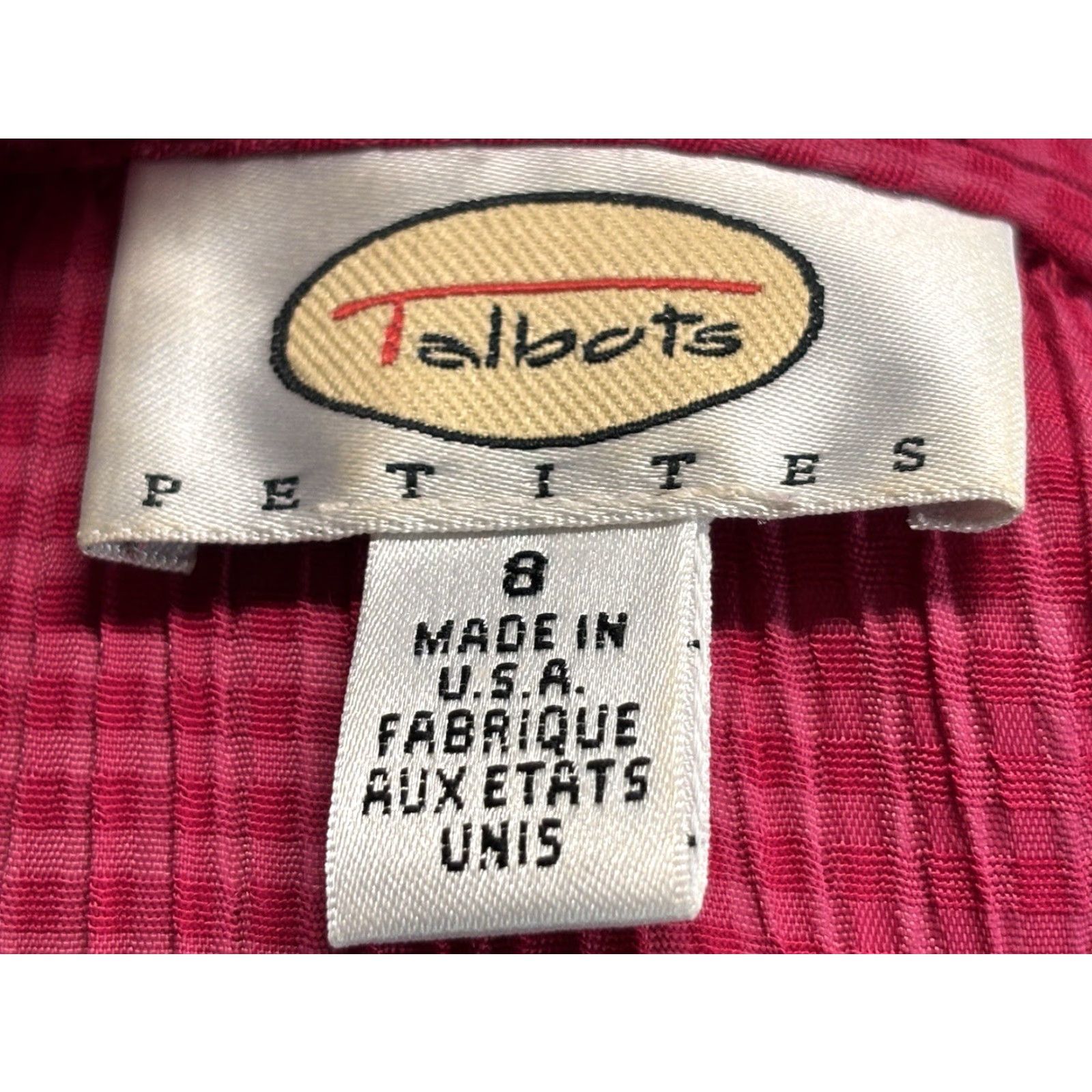 Talbots VINTAGE Talbots Maxi Shirt Dress - Dress, Petite, Size 8P - Pink Red Gingham, Short Sleeve, Collared, Full Button, Rayon Blend, Women Size M / US 6-8 / IT 42-44 - 7 Thumbnail