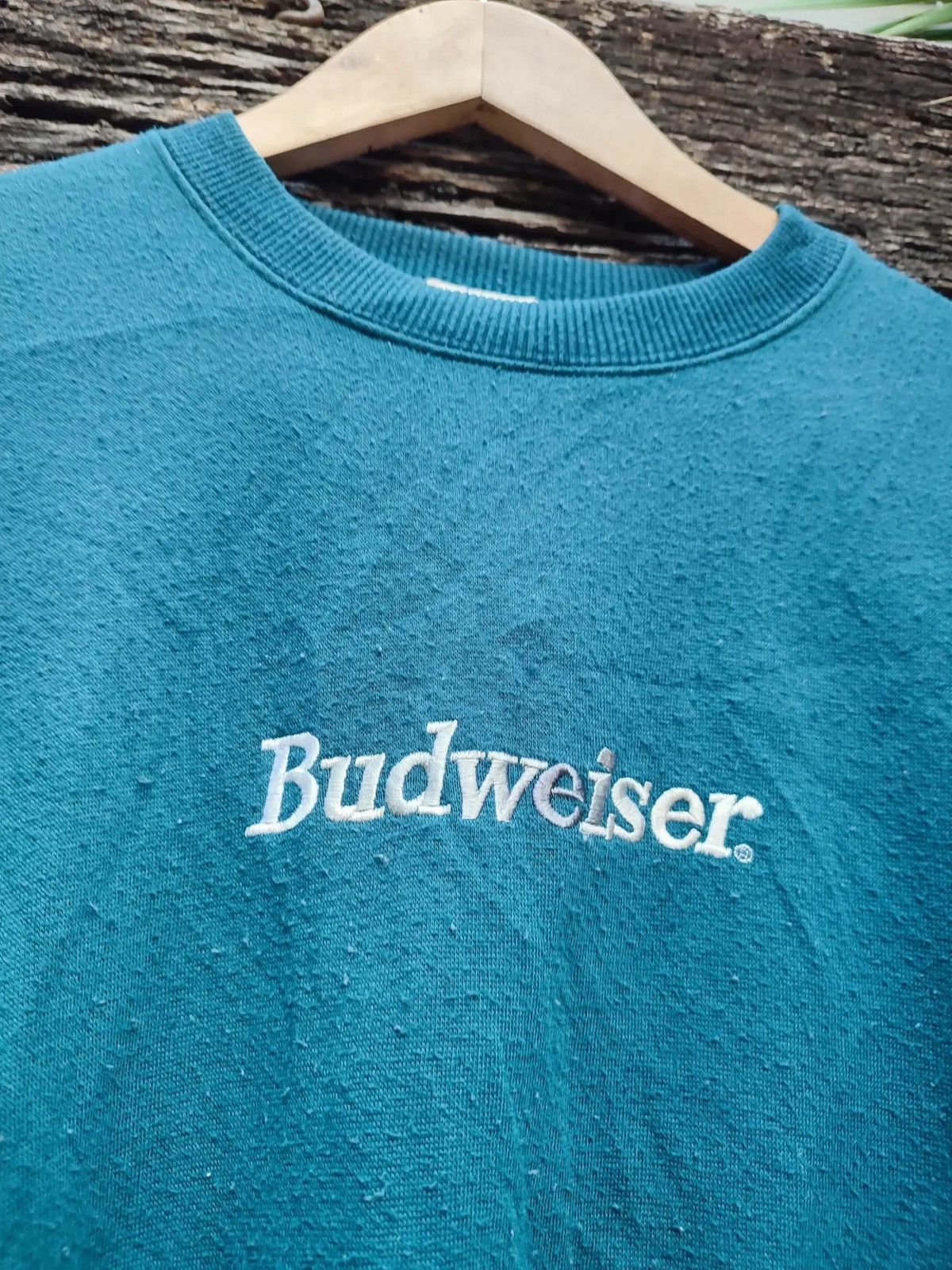 Budweiser Vintage Budweiser Logo Crewneck Sweatshirt (Teal) Size US M / EU 48-50 / 2 - 3 Thumbnail