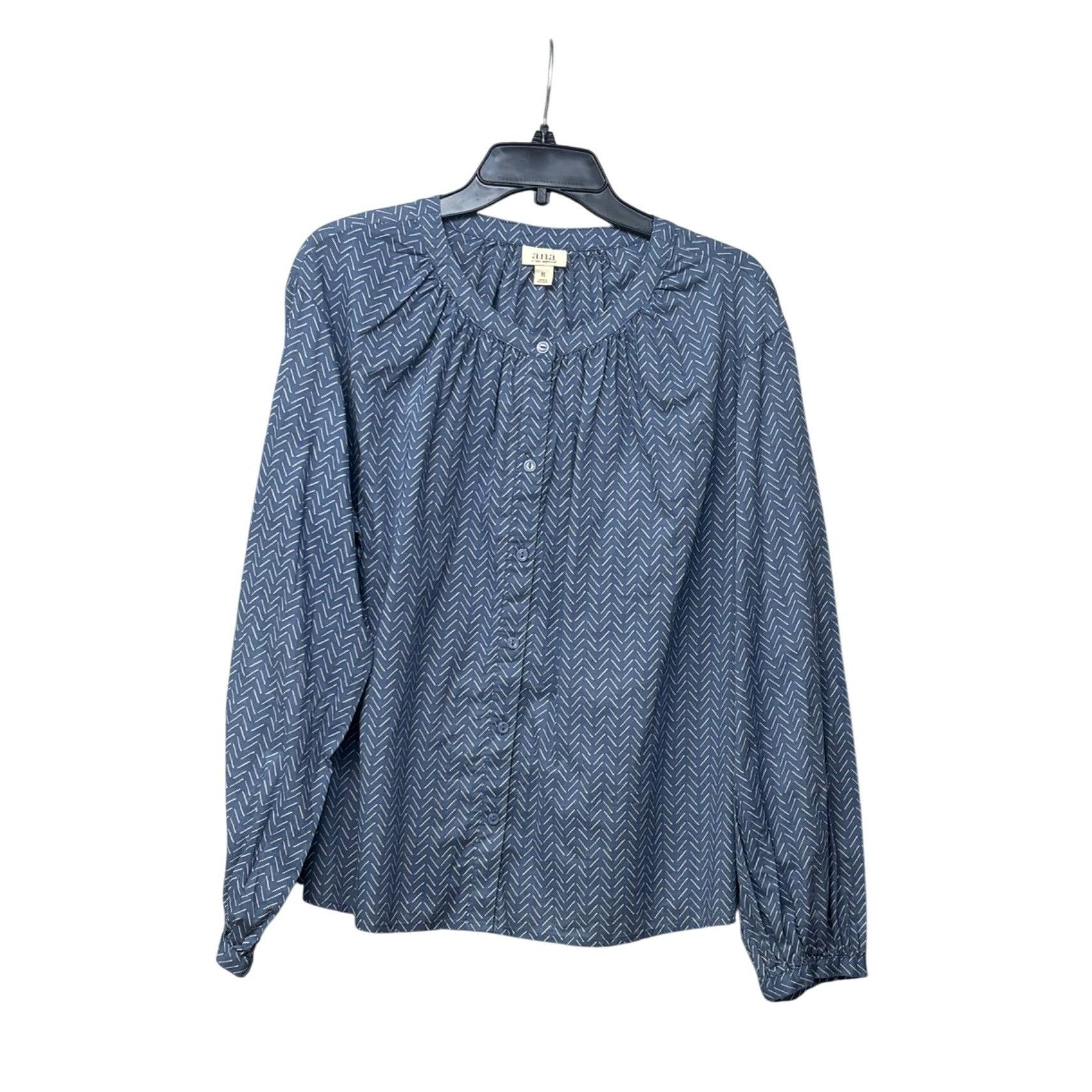 Other a.n.a. women’s Button Down Plead Scoop Neckline Printed Wove Size XL / US 12-14 / IT 48-50 - 2 Thumbnail