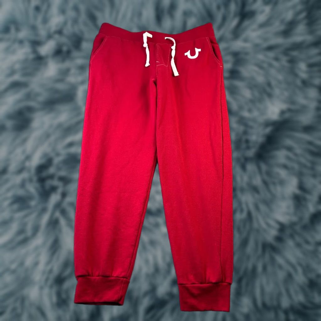 True Religion VINTAGE True Religion Pants Mens Large Red Fleece Stitch Joggers T Fleece Size US 33 - 1 Thumbnail