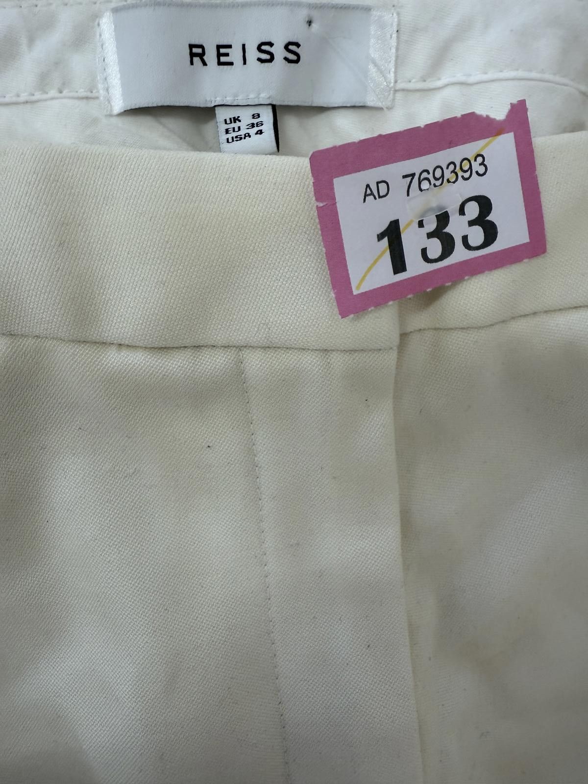 Reiss Reiss Cream Trousers UK Size 8 Size 27" / US 4 / IT 40 - 2 Thumbnail