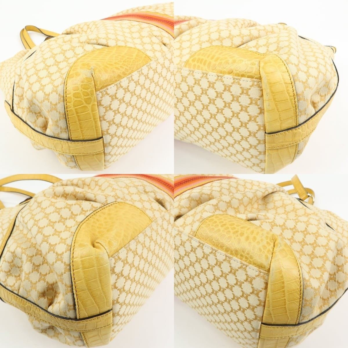 Celine Celine Macadam Coated Canvas & Leather Tote Yellow Size ONE SIZE - 5 Thumbnail