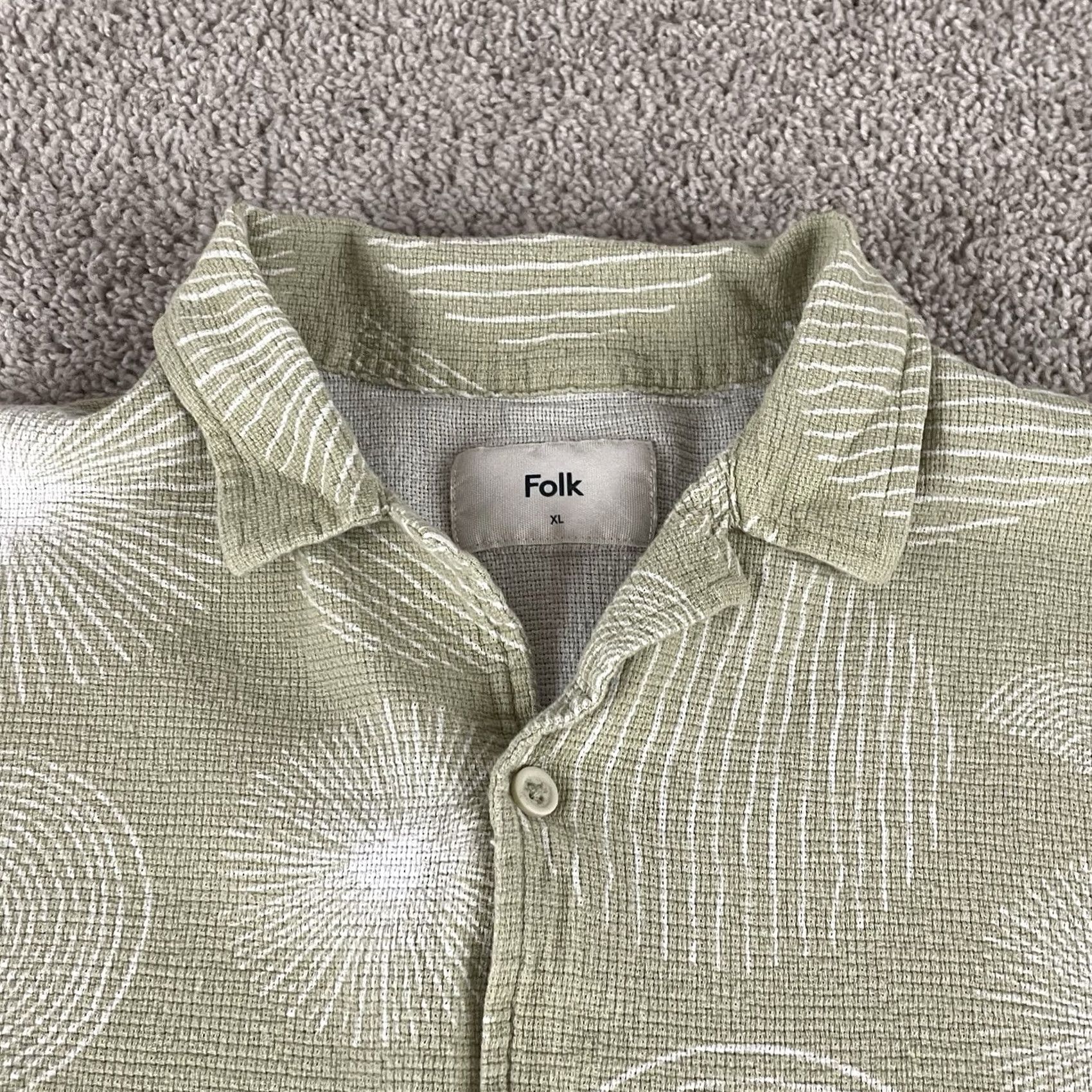 Folk Folk Shirt Mens XL Geometric Rose Short Sleeve Camp Collar Hawaiian S47 Size US XL / EU 56 / 4 - 2 Thumbnail