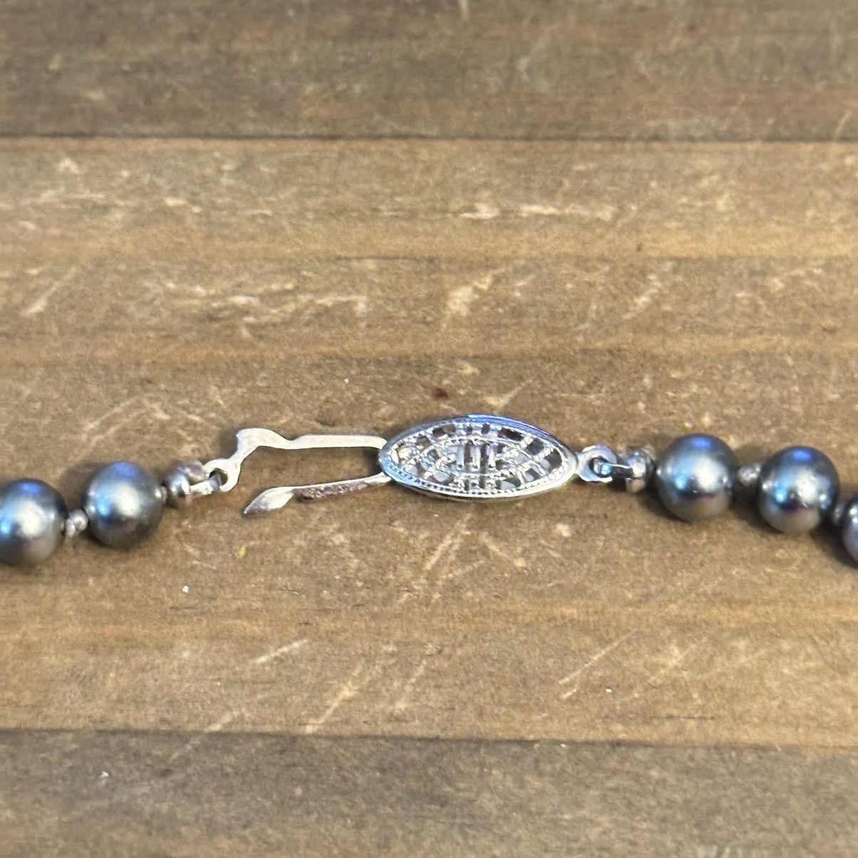 Vintage Vintage metallic silver glass pearl necklace Size ONE SIZE - 2 Thumbnail