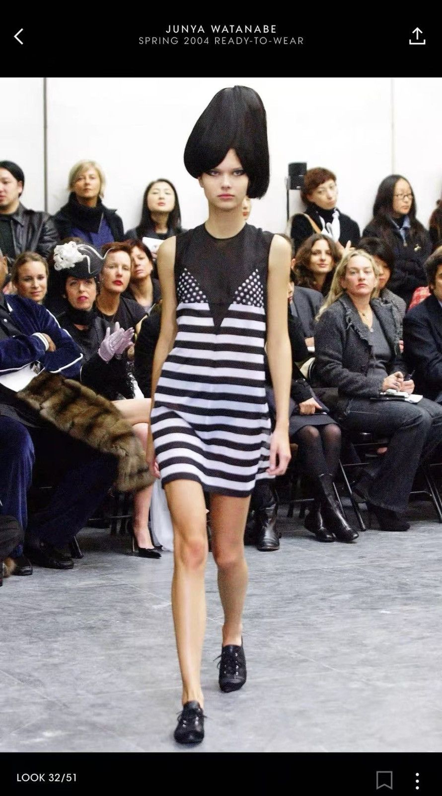 Junya Watanabe JUNYA WATANABE SS04 POLKA/STRIP DRESS Size M / US 6-8 / IT 42-44 - 1 Thumbnail