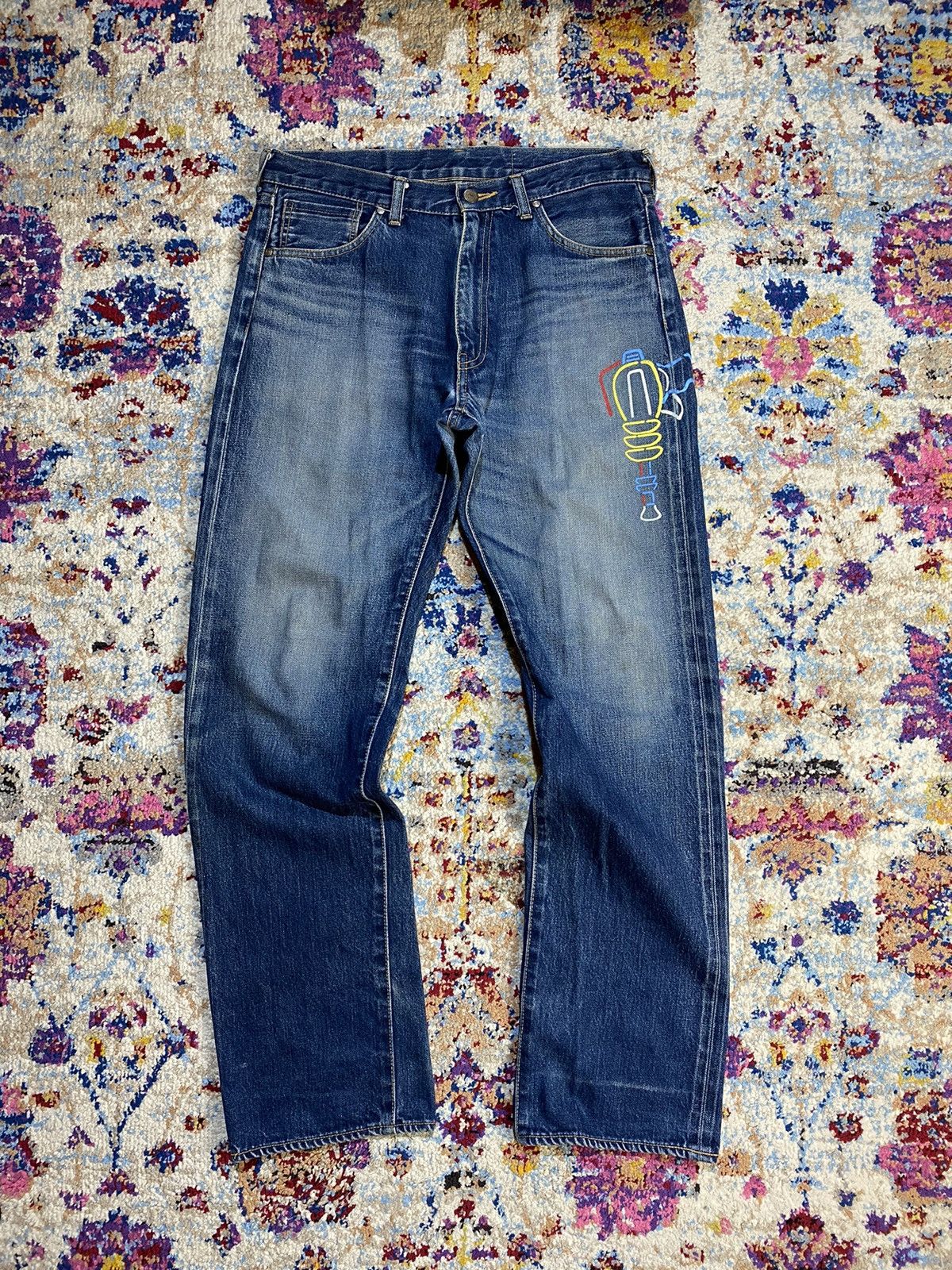 Billionaire Boys Club × Icecream BBC ICE CREAM ASTRO RAYGUN SELVEDGE DENIM PANTS Size US 32 / EU 48 - 1 Thumbnail