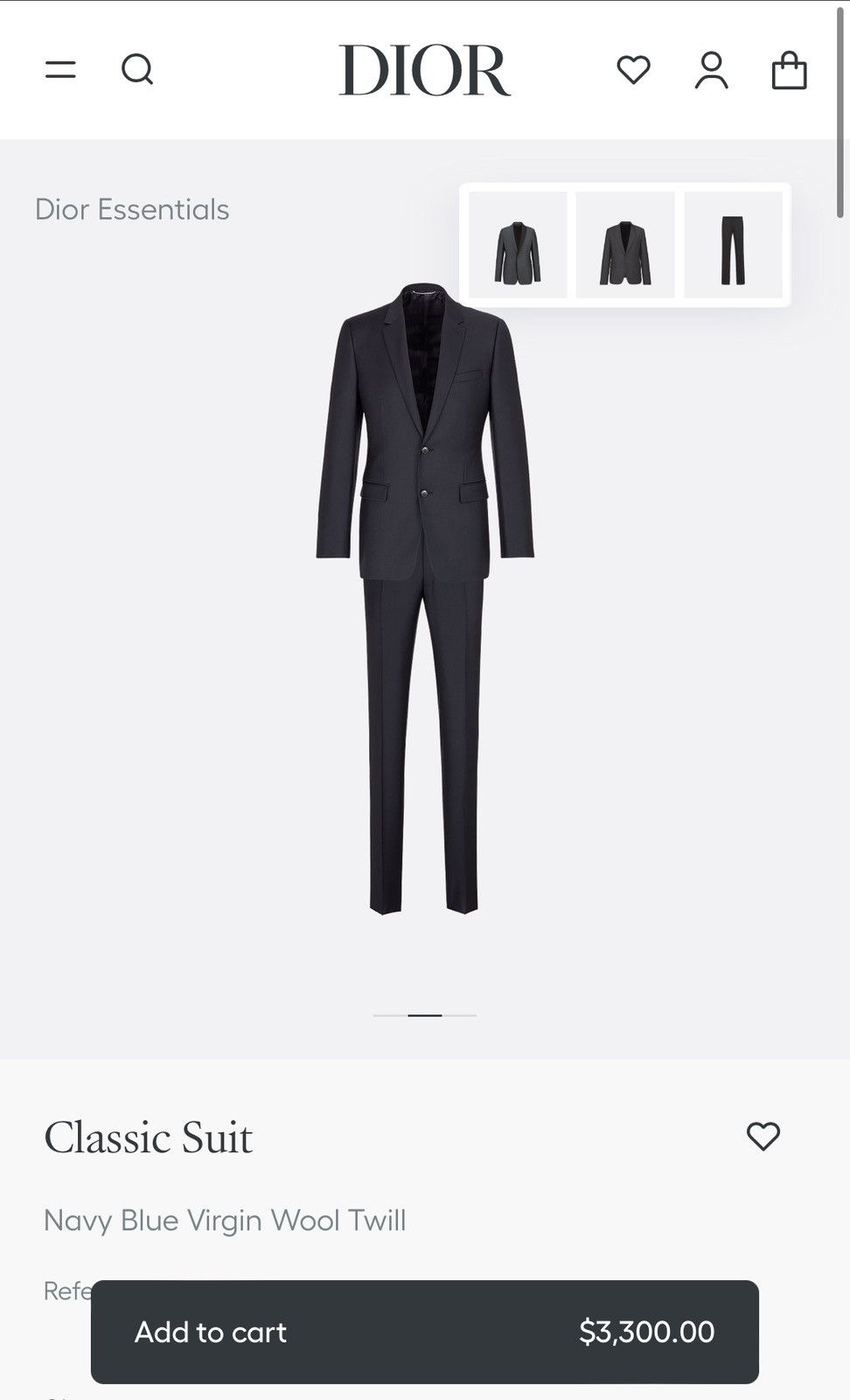 Dior Dior blazer navy Size 48R - 3 Thumbnail