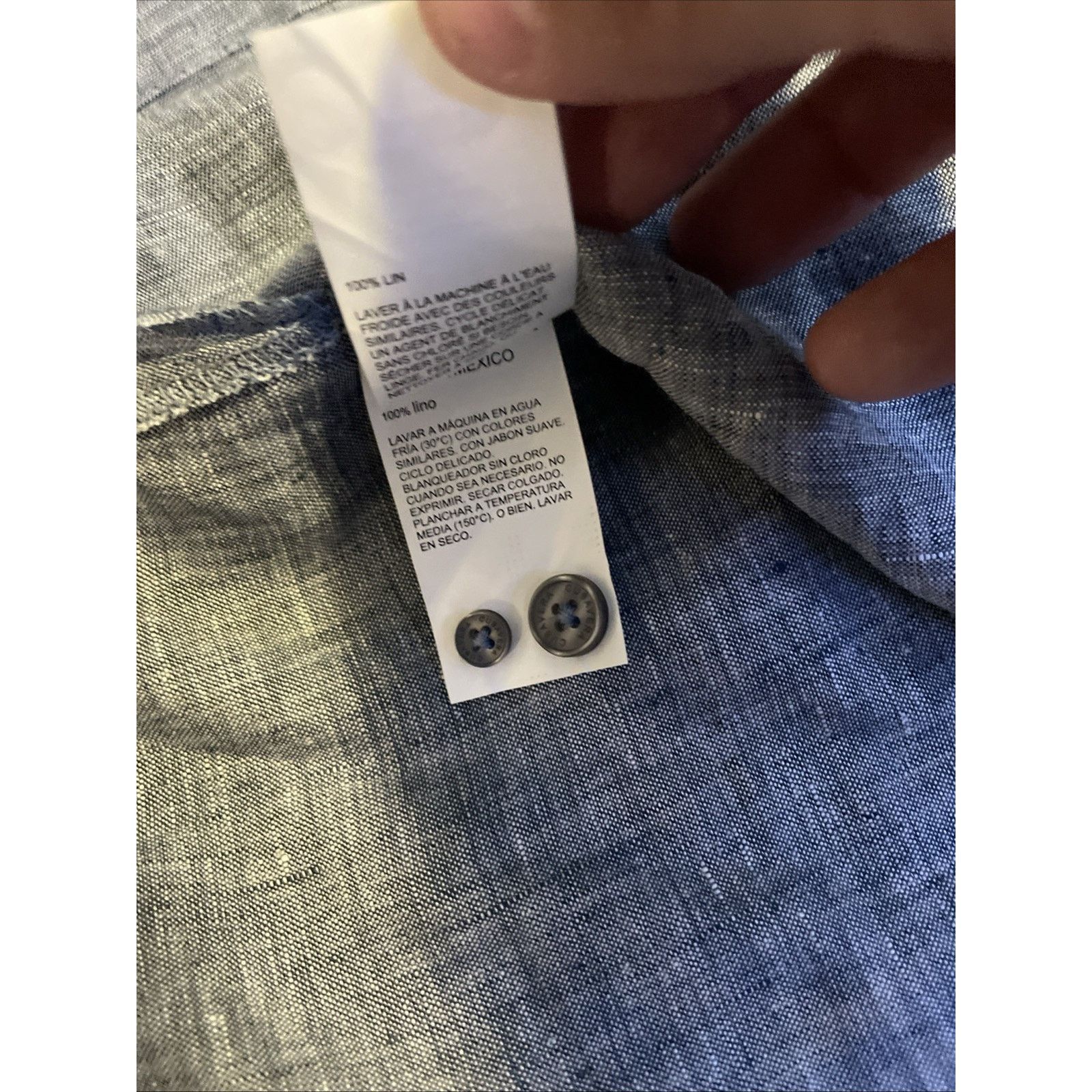 Cubavera Cubavera Shirt Mens Medium Blue Chambray Short Sleeve Button Size US M / EU 48-50 / 2 - 8 Thumbnail