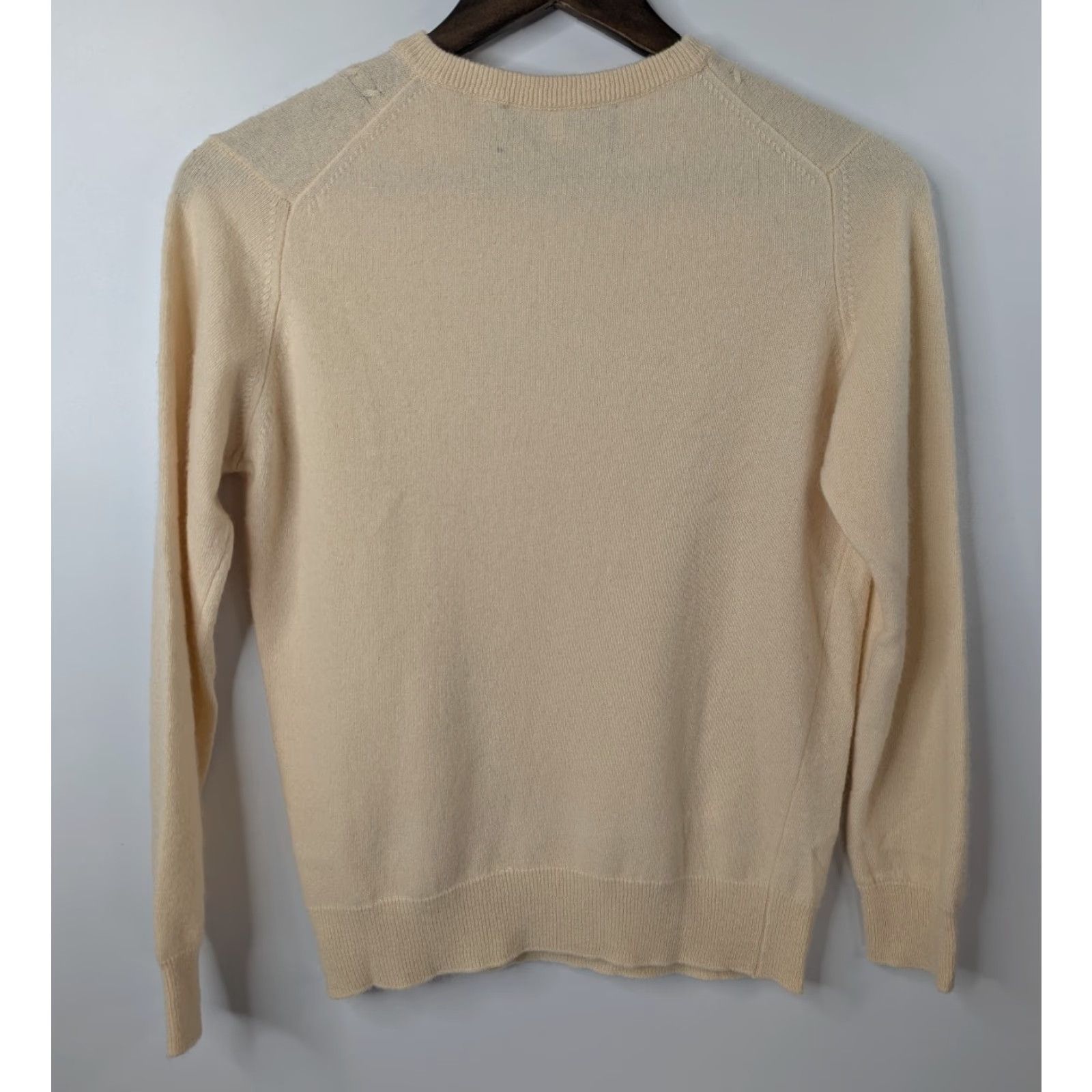 Vintage Albert Ferguson LTD 100% Pure Cashmere Rib Sweater Pullover Beige Unisex Adults One Size Long Sleeve Hand Wash Only Scotland Size ONE SIZE - 6 Thumbnail