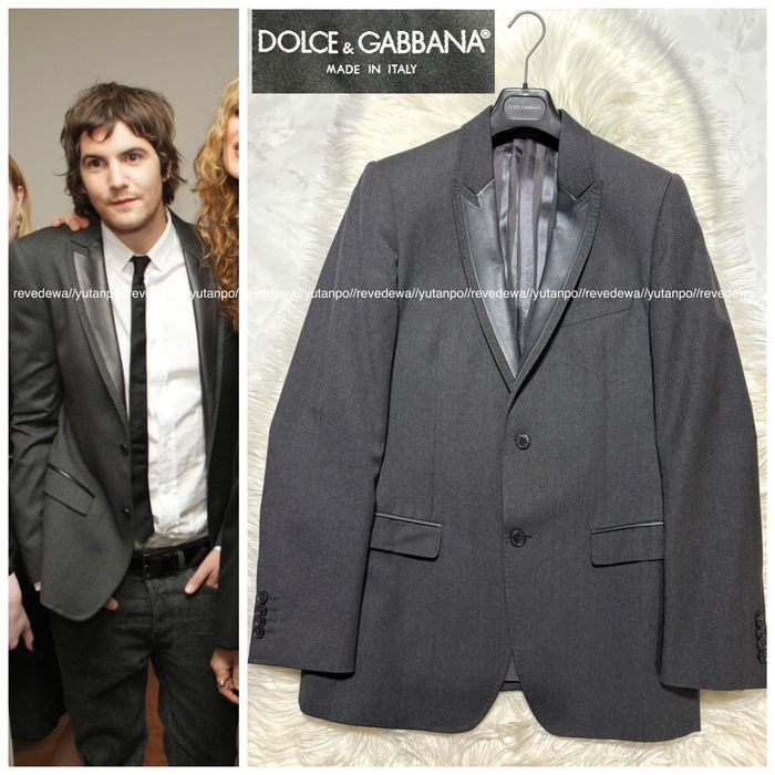 Dolce & Gabbana Dolce & Gabbana Leather Switching Tailored Jacket