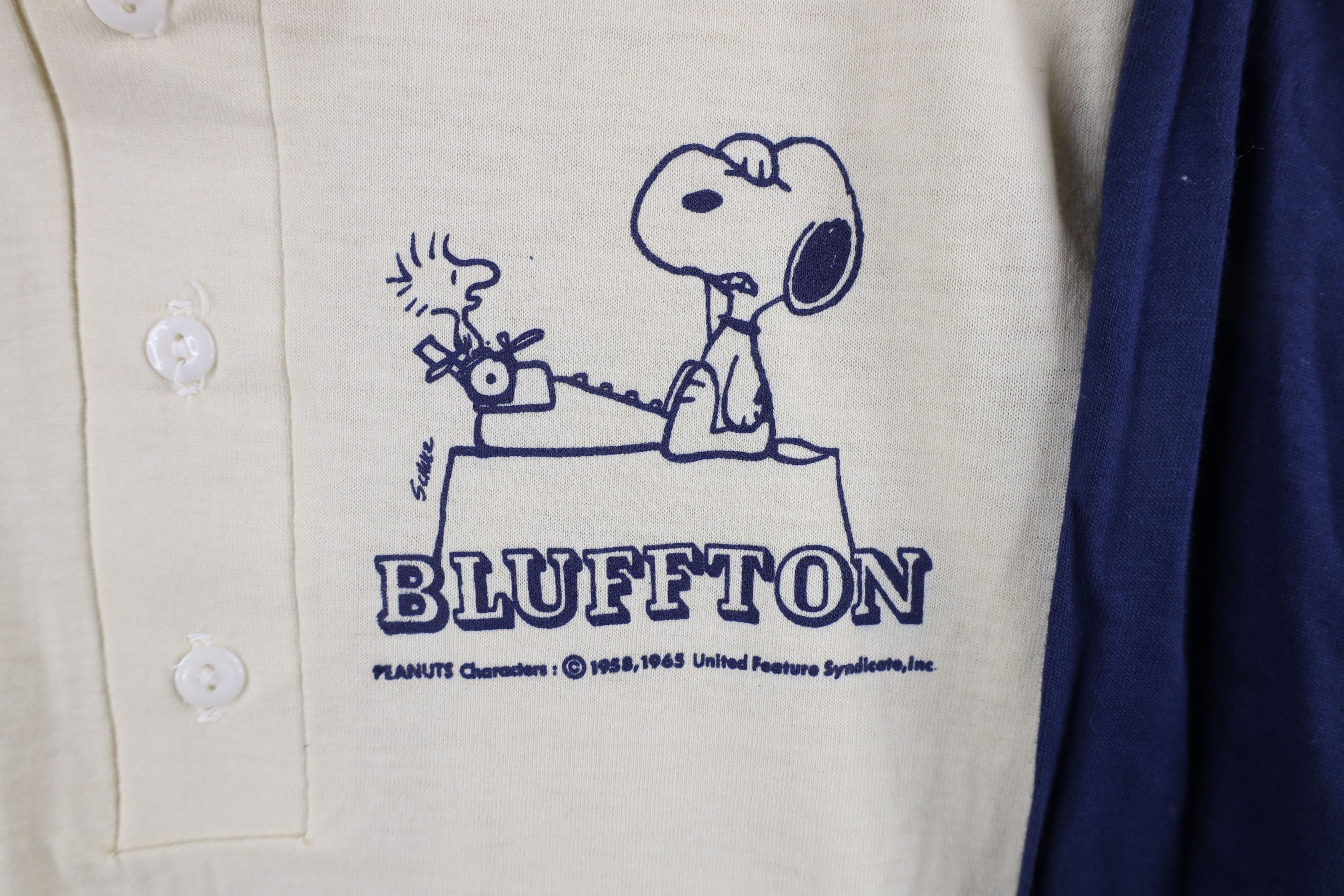 Vintage NOS Vintage 70s Snoopy Bluffton Raglan Henley T-Shirt USA Size US S / EU 44-46 / 1 - 4 Thumbnail