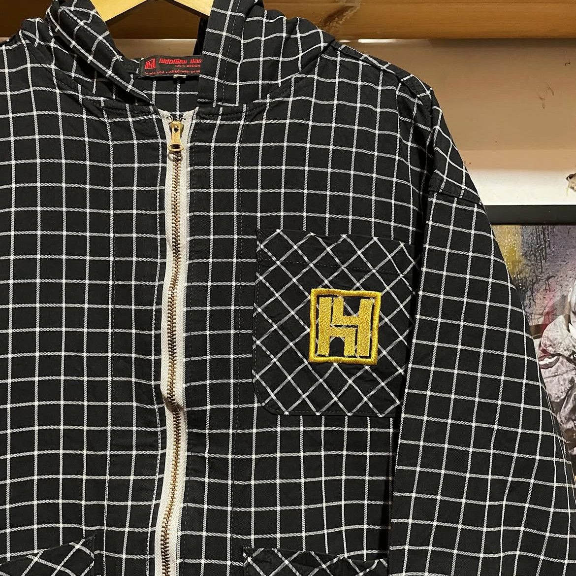 Japanese Brand 2000s Hidehiko Yamene Evisu Plaid Embroidery Hodded y2k Size US L / EU 52-54 / 3 - 2 Thumbnail