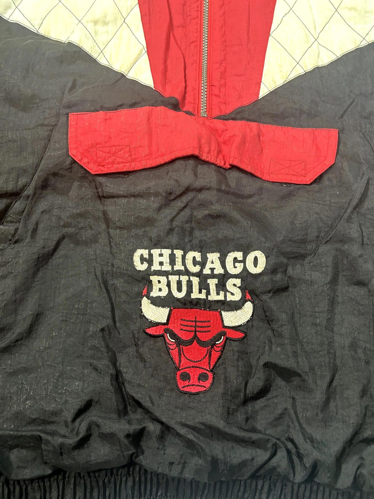 NBA Vintage 90s Chicago Bulls NBA 1/2 Zip Pullover Puffer Nylon Size US XL / EU 56 / 4 - 7 Thumbnail