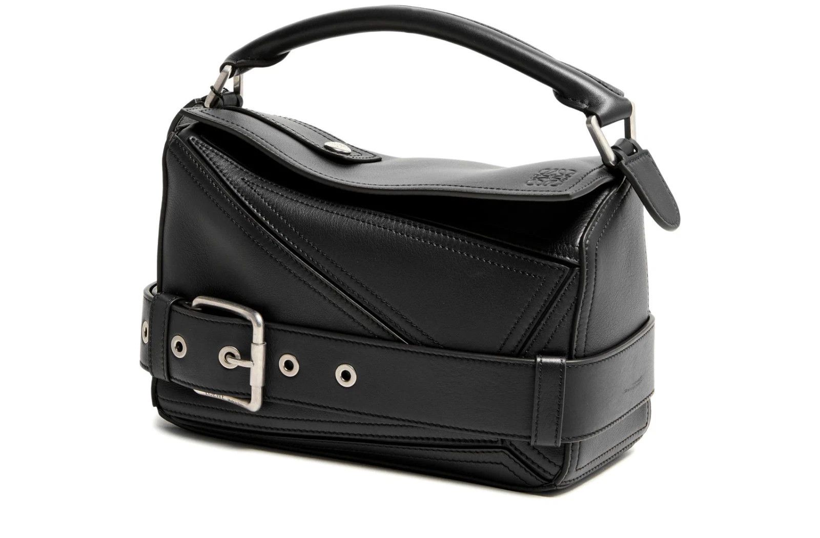Loewe LOEWE Puzzle Biker Small Black Leather Top Handle Bag Size ONE SIZE - 1 Thumbnail