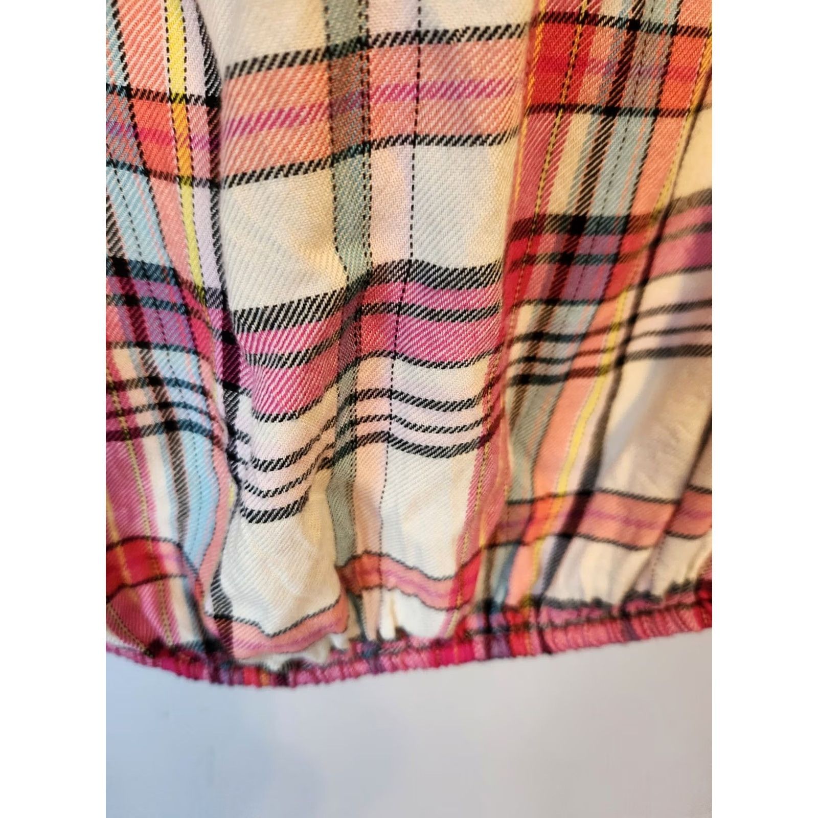 Vintage Lane Bryant Top Womens 18/20 White Plaid Flannel Blouson Red Blue Measurements Description Size XXL / US 16-18 / IT 52-54 - 4 Thumbnail