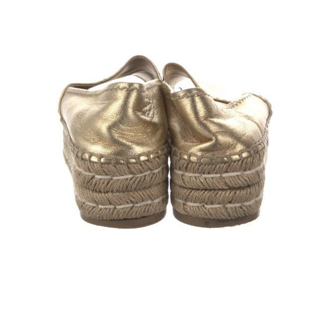 Prada Prada Gold Metallic Peep-Toe Espadrilles Size US 7.5 / IT 37.5 - 8 Thumbnail