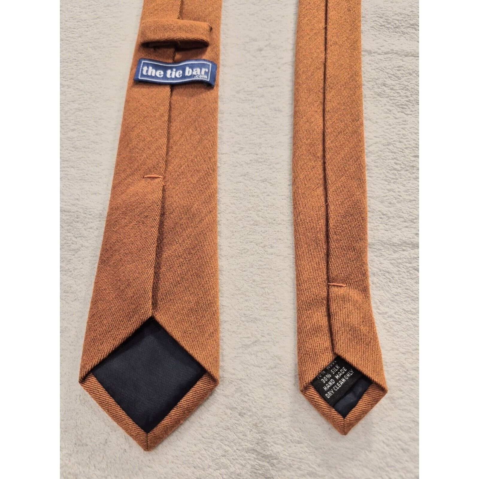 The Tie Bar The Tie Bar Thin Skinny Slim Wool & Silktie Orange 58x2.5 Size 38 - 3 Thumbnail