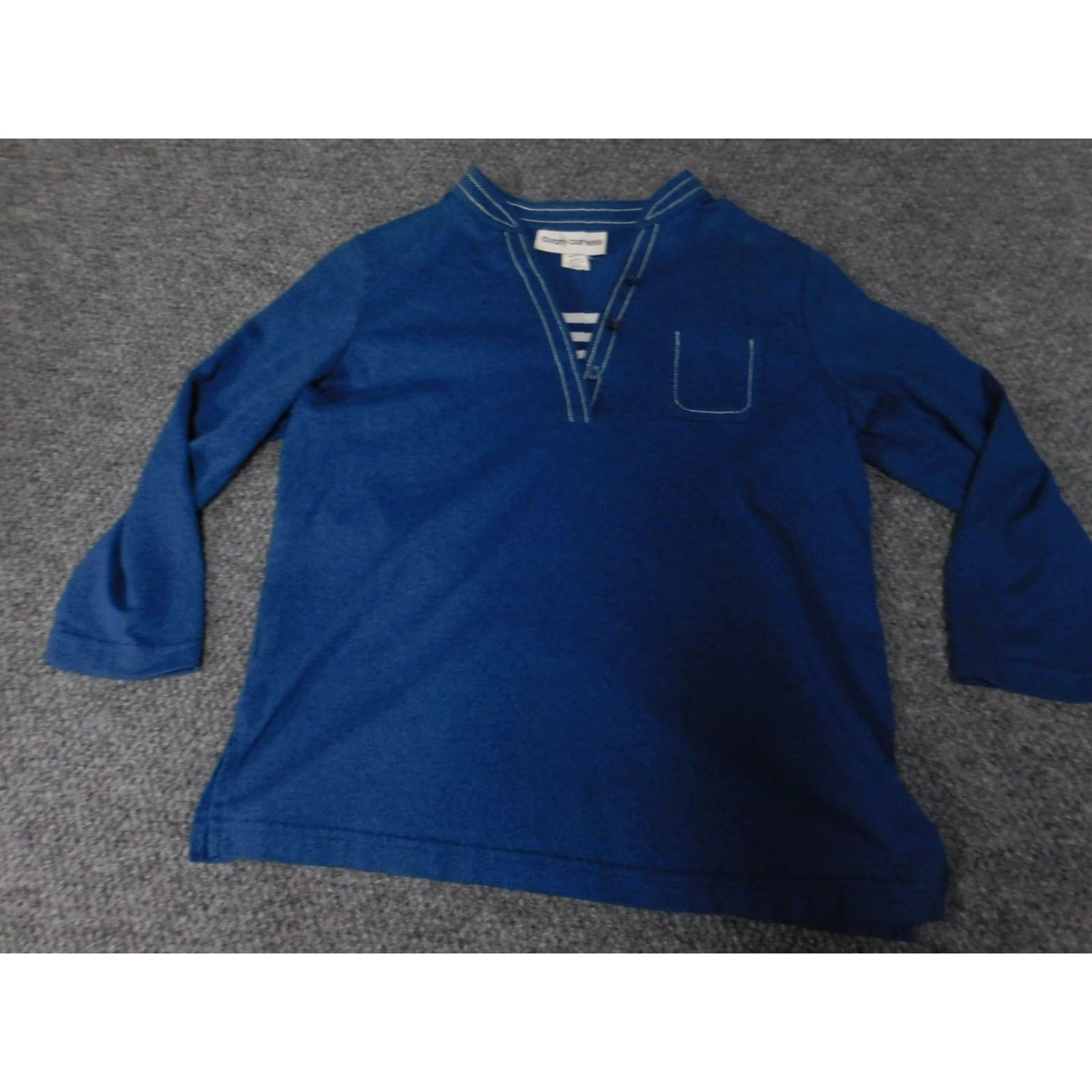 Vintage Cathy Daniels Blouse Womens M Blue Crew Neck Pullover Casual Long Sleeve Polyester Rayon Floral Button Classic Lightweight Size M / US 6-8 / IT 42-44 - 2 Thumbnail