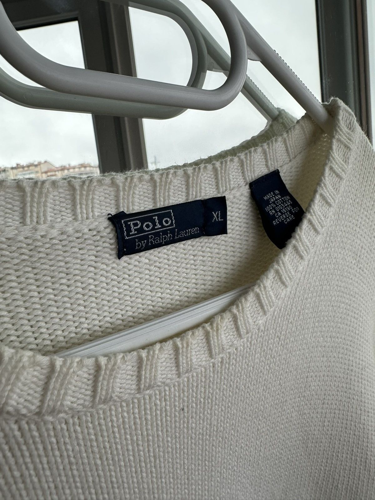 Polo Ralph Lauren Vintage Polo Ralph Lauren White Knitted Sweater Japan Sz XL Size US XL / EU 56 / 4 - 7 Thumbnail