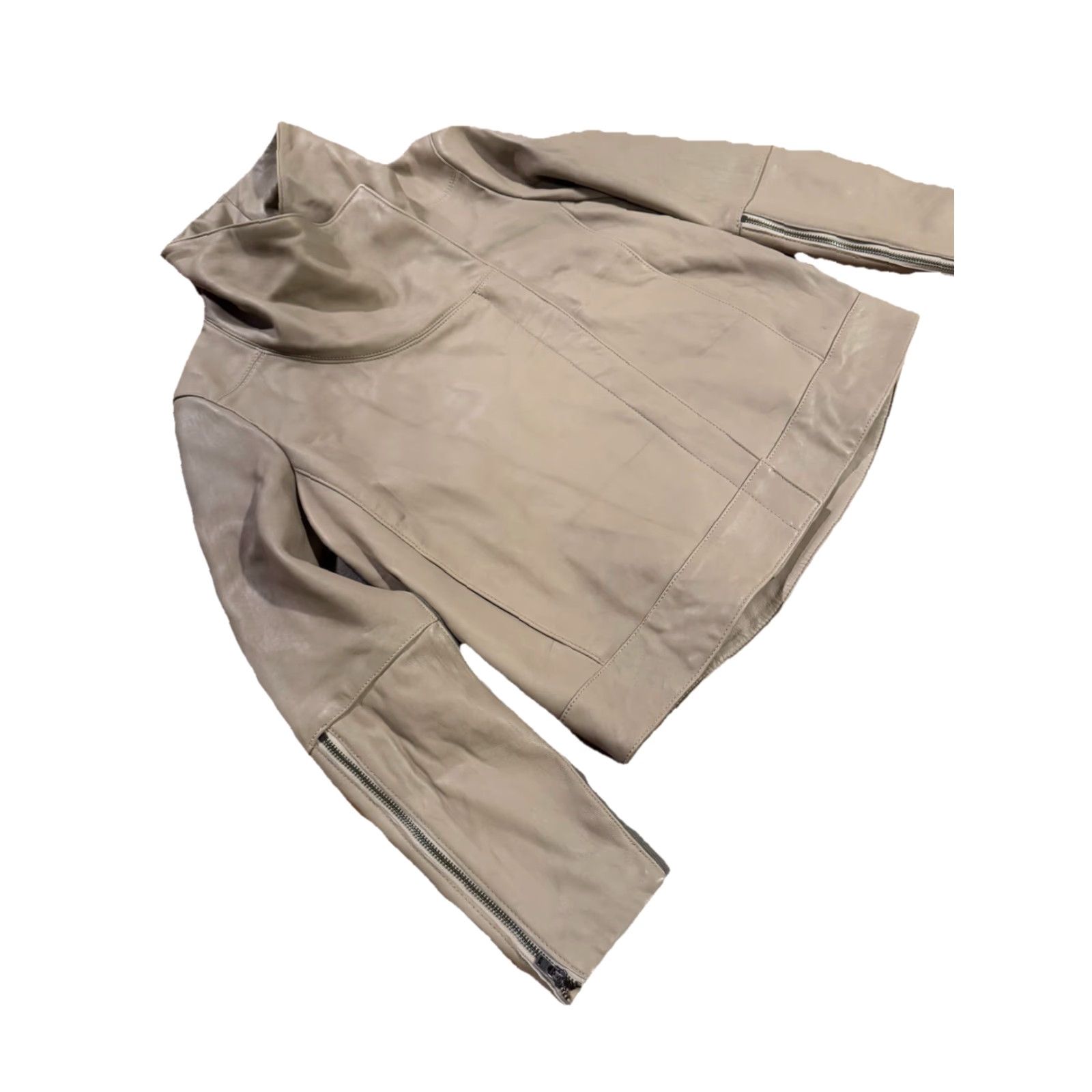 Helmut Lang VINTAGE HELMUT LANG Lamb Leather Biker Jacket Size LARGE Tan Size L / US 10 / IT 46 - 3 Thumbnail