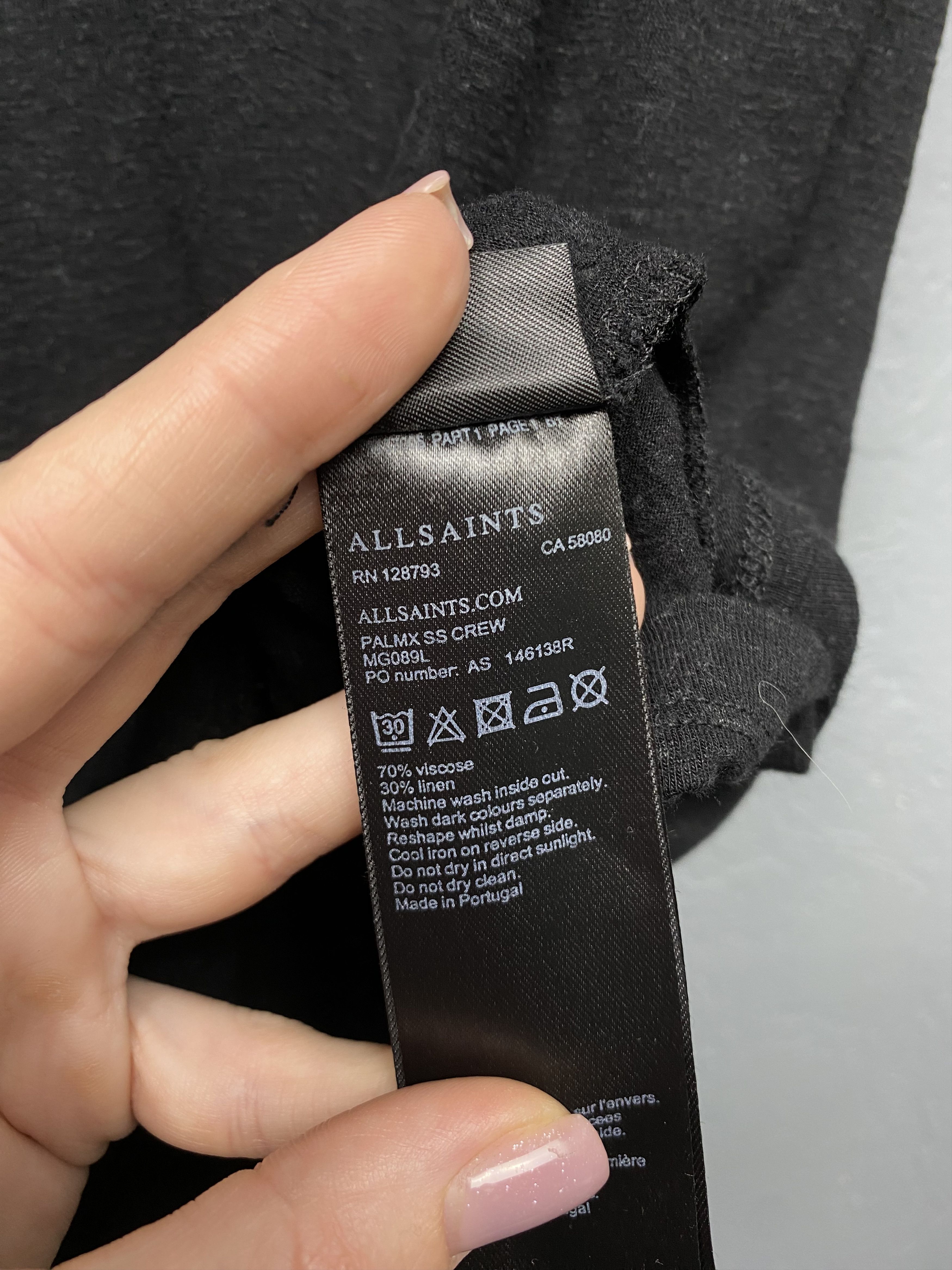 Allsaints Allsaints Mens Palmx Oversized Linen T-Shirt Size US S / EU 44-46 / 1 - 5 Thumbnail